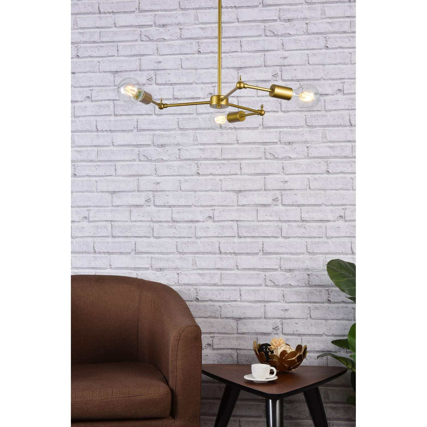 Furlong 3-Light Brass Pendant Light Fixture - Vintage Industrial Ceiling Lighting for Dining Room, Kitchen Island & Bedroom