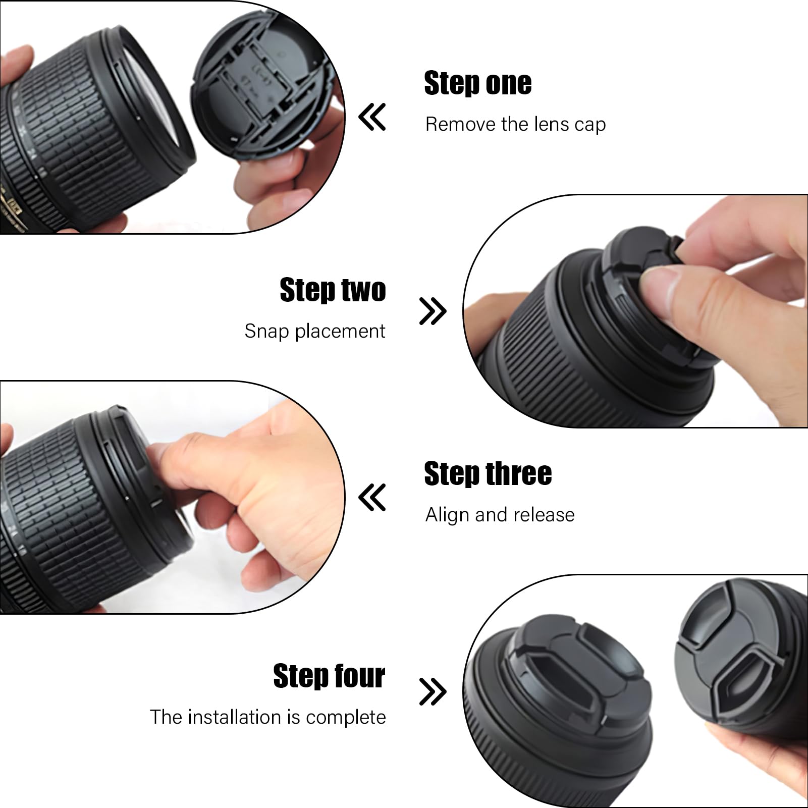 52mm Universal Lens Cap 2-Pack - Compatible with Nikon D3000 D3100 D3200 D3300 D5000 D5100 DSLR Cameras - Durable Camera Lens Cover for Protection - Perfect for Travel, Photography & Equipment Storage