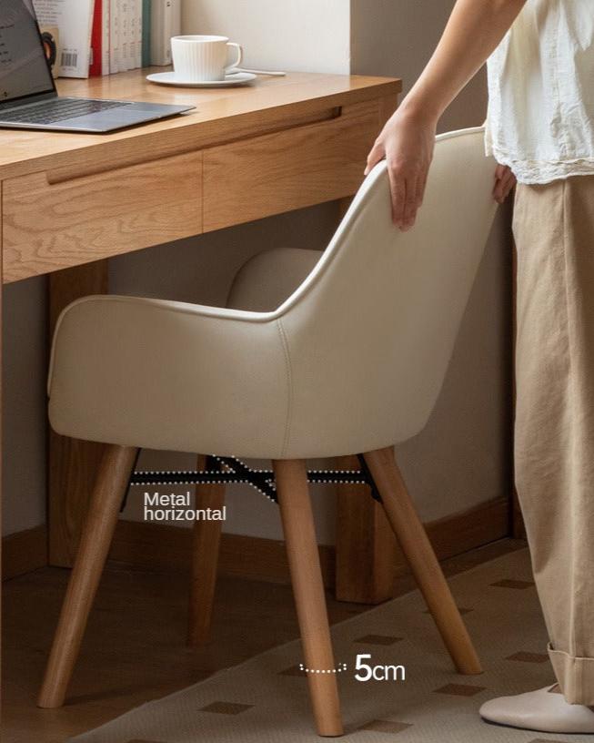 Premium Beech Solid Wood Modern Fabric Soft Back Chair - Ergonomic Office & Home Dining Comfort
