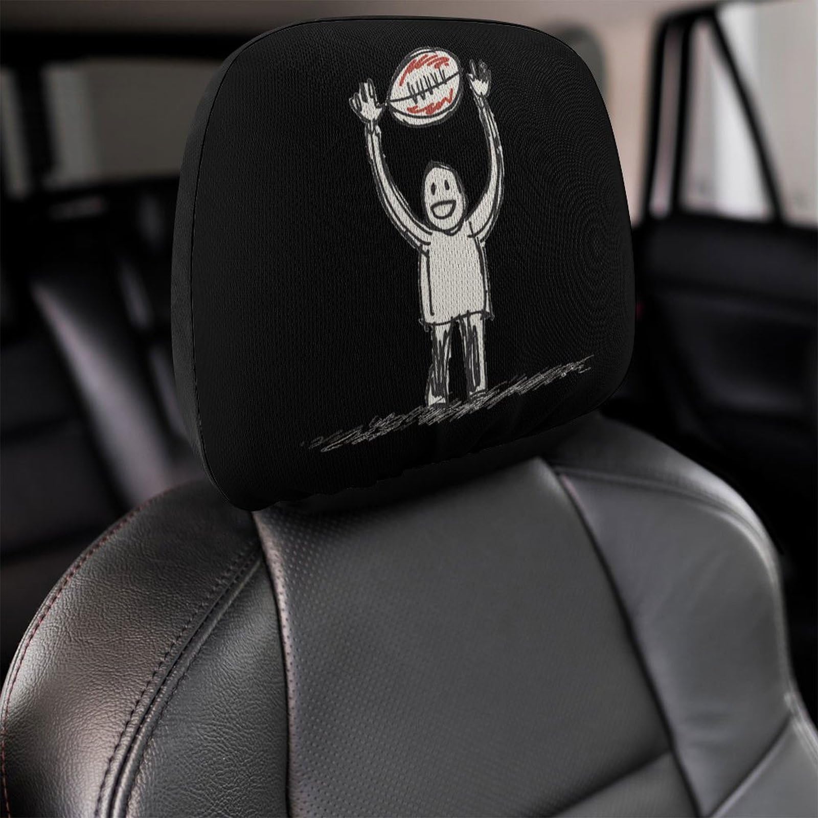 Universal Car Headrest Cover - Full Wrap Seat Protector for Football Fans - 1PC - Perfect for Road Trips & Game Day Car Decor