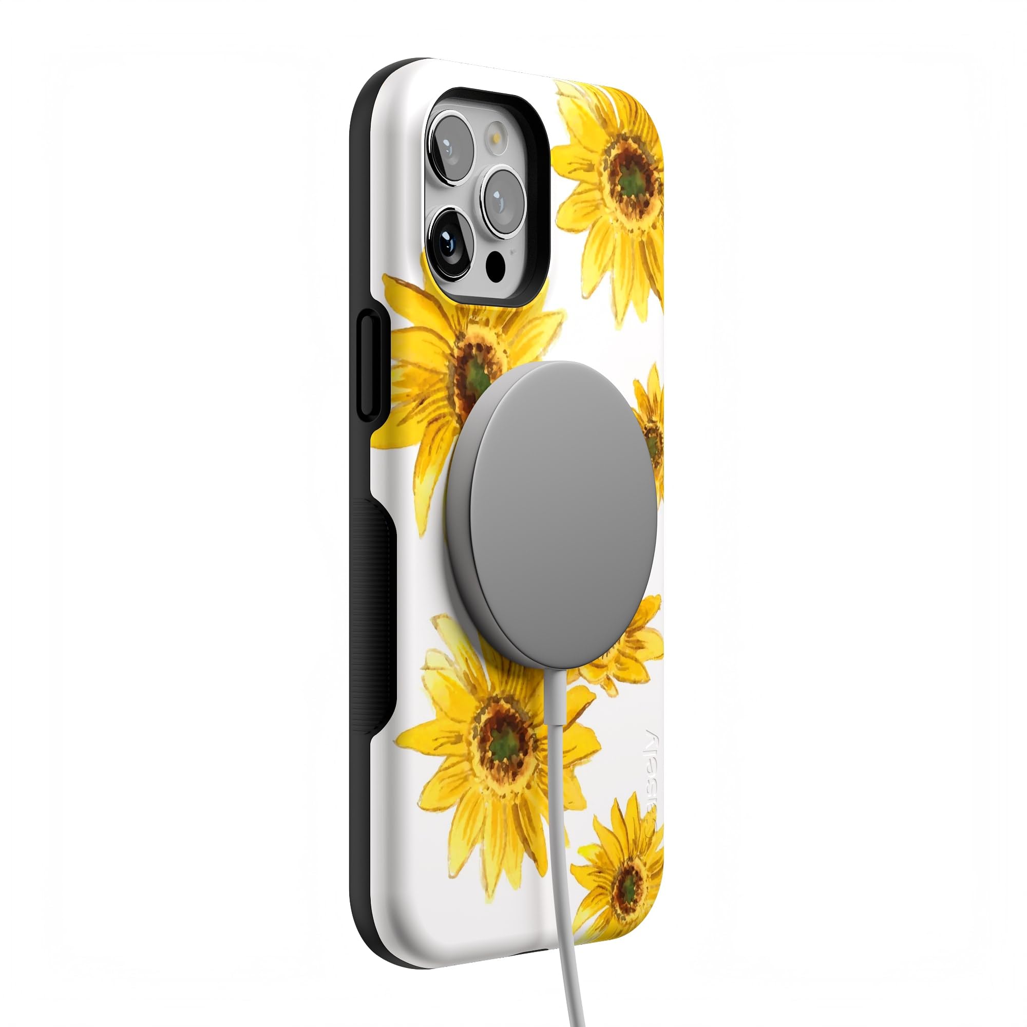 Casely iPhone 12 Pro Max Case - Golden Garden with Yellow Sunflower Floral Design | MagSafe Compatible | Shockproof Protective Cover | Perfect for Outdoor Adventures & Daily Use