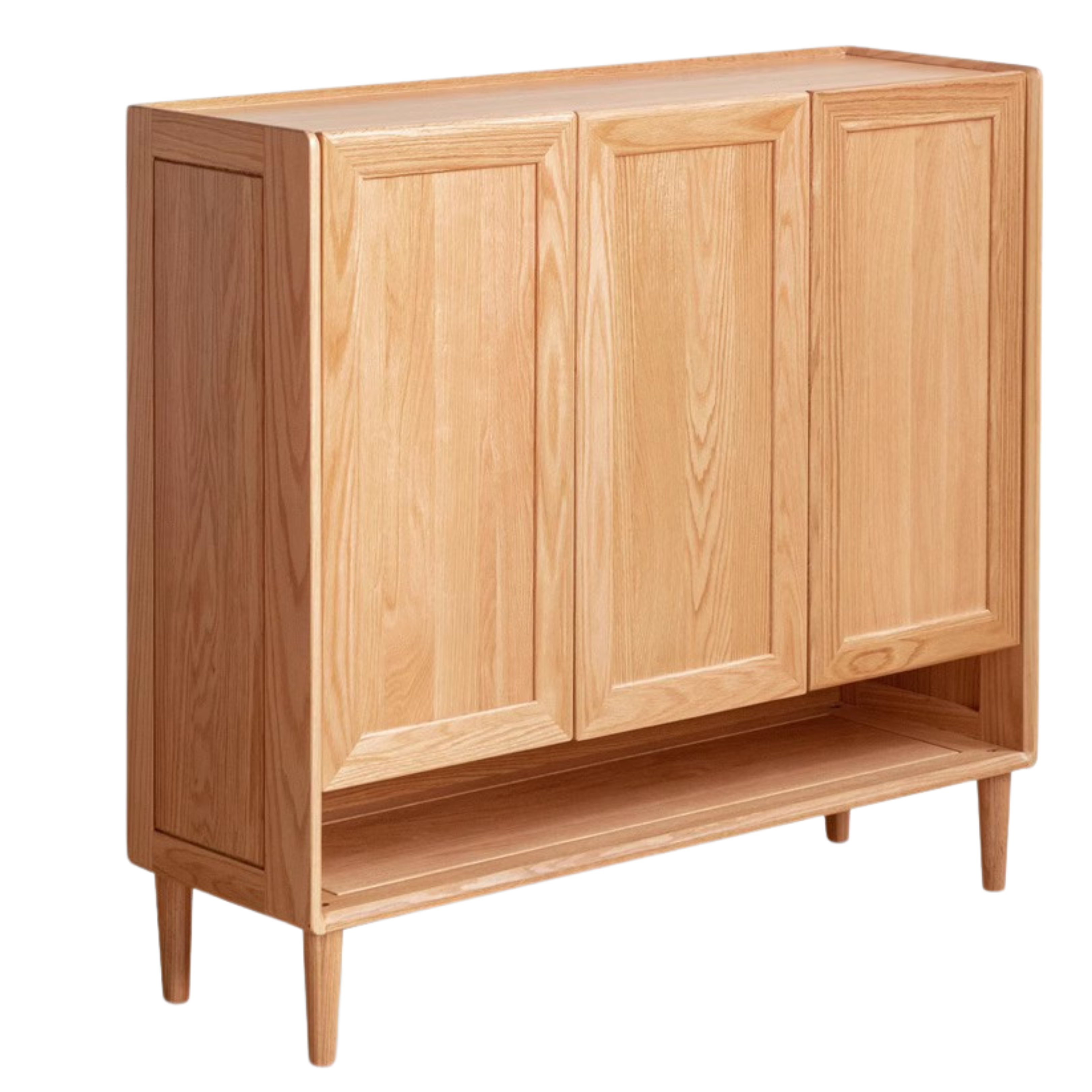 Solid Oak Wood Shoe Storage Cabinet with Bench - Entryway Shoe Organizer for Hallway, Living Room & Bedroom - Perfect for Changing Shoes & Organizing Footwear