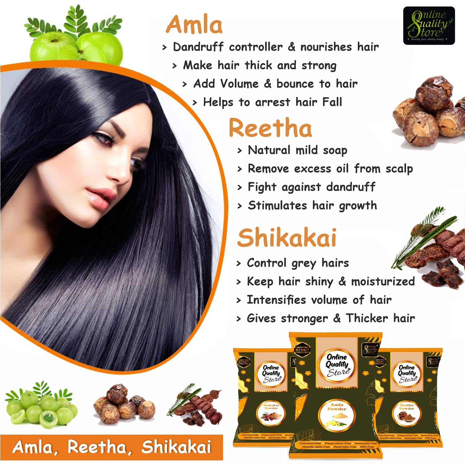 Organic Amla, Reetha, Shikakai, Bhringraj & Hibiscus Hair Powder Combo - 1400g Ayurvedic Hair Mask for Dry, Frizzy & Damaged Hair | Natural Hair Growth Treatment | DIY Hair Pack for Smooth & Shiny Hair | Perfect for Home Hair Care Routine & Spa Treatments