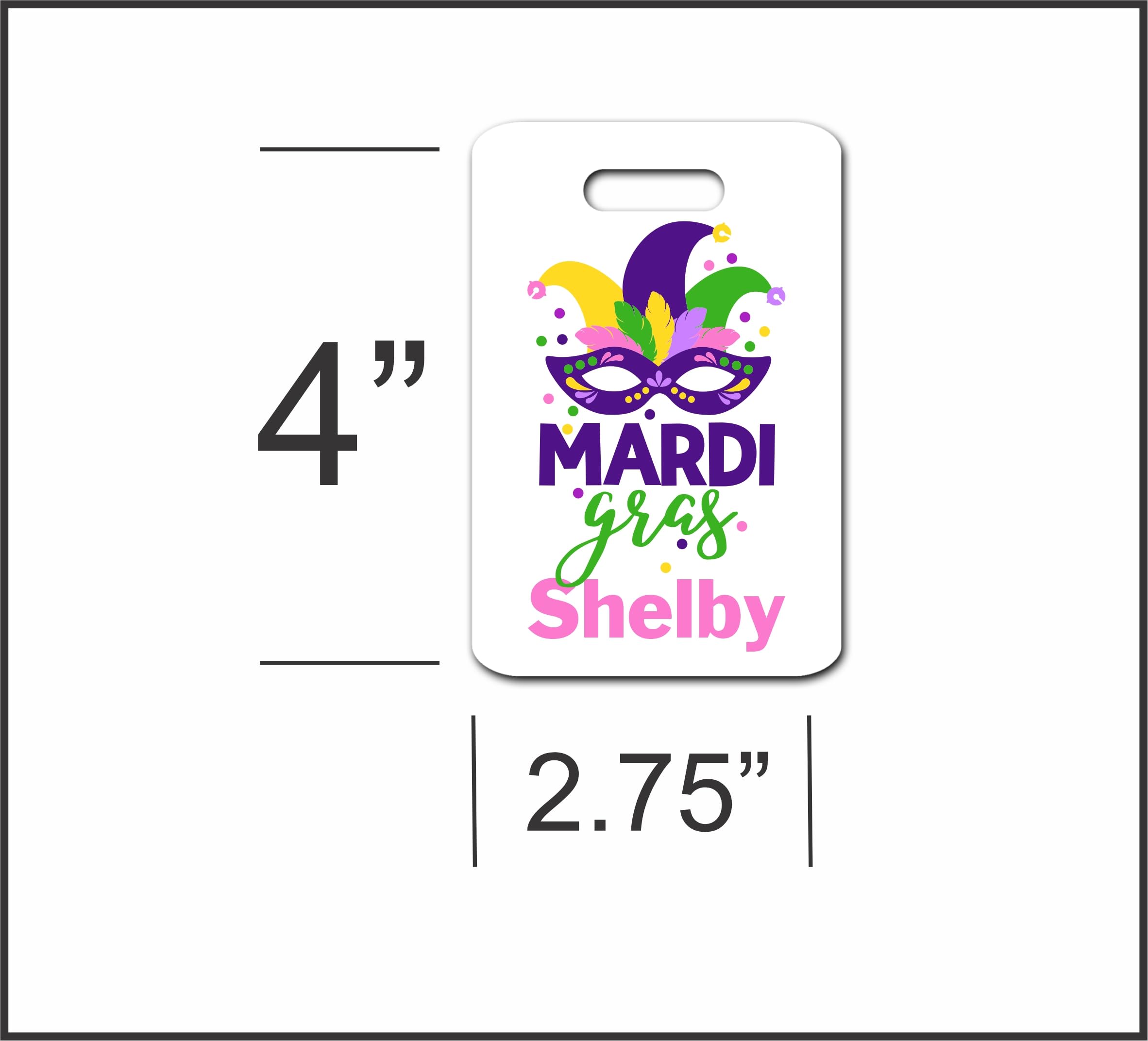 Personalized Mardi Gras Luggage Tag - Custom Suitcase ID with Adjustable Strap | Unique Travel Gift for Vacation, Cruise & Festival | Perfect for Carnival, Air Travel & Lost Baggage Identification