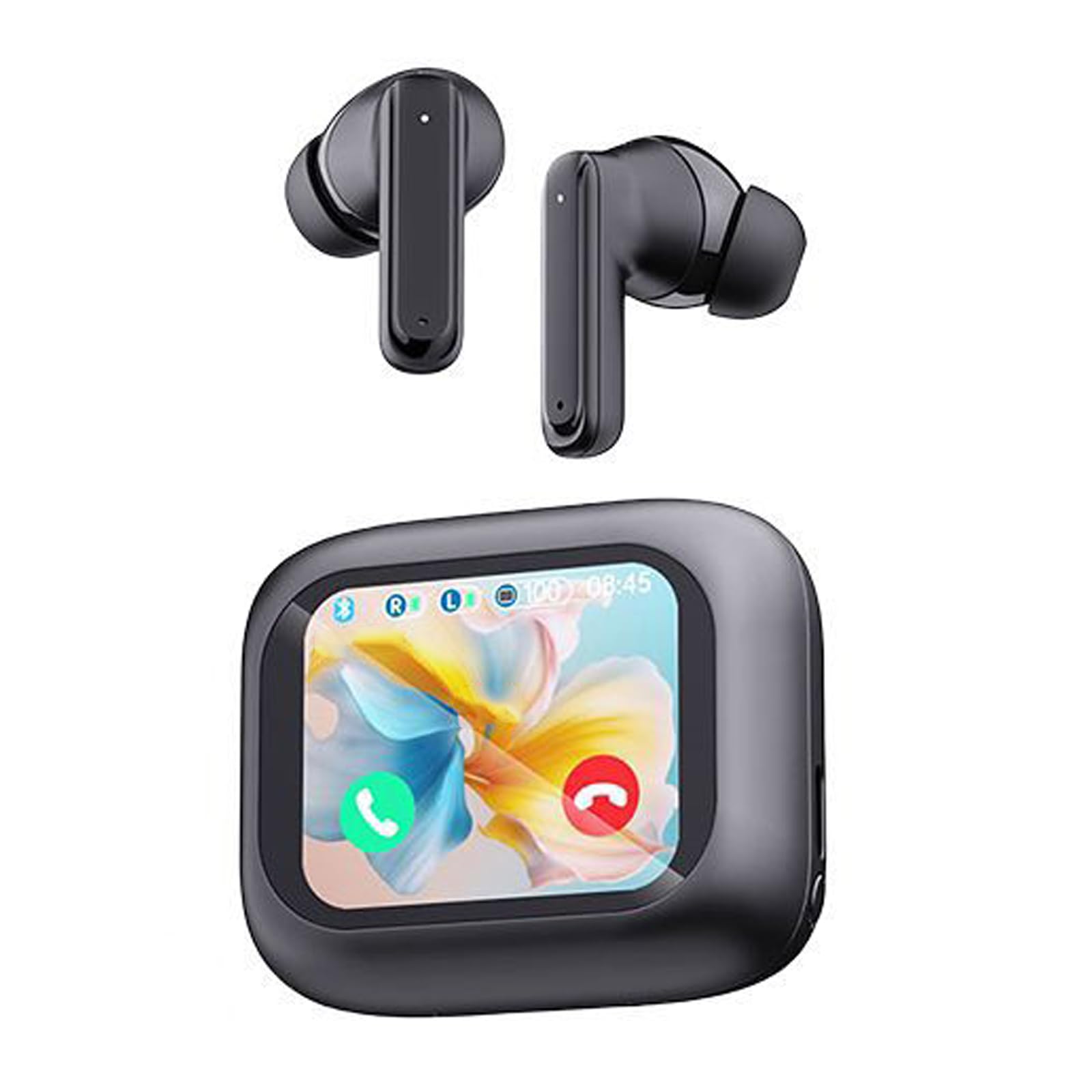 Active Noise Cancelling Wireless Earbuds with Smart Touch Screen, Bluetooth 5.0 Headphones for iPhone & Android, TWS True Wireless ANC Earphones with Mic - Perfect for Commuting, Workouts & Travel
