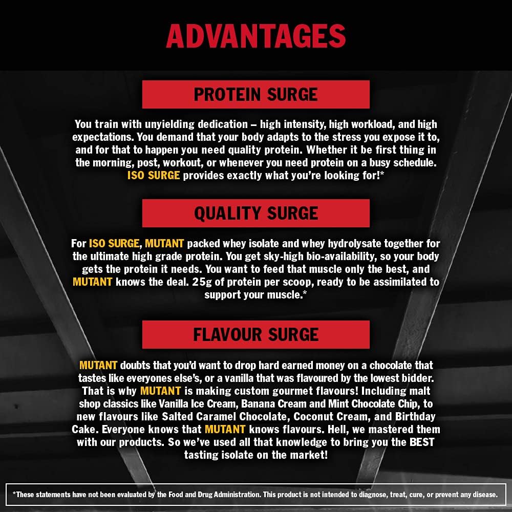 Mutant Iso Surge 2.27 kg Mint Chocolate Crisp Whey Protein Powder - Premium Muscle Recovery & Post-Workout Supplement for Athletes & Bodybuilders