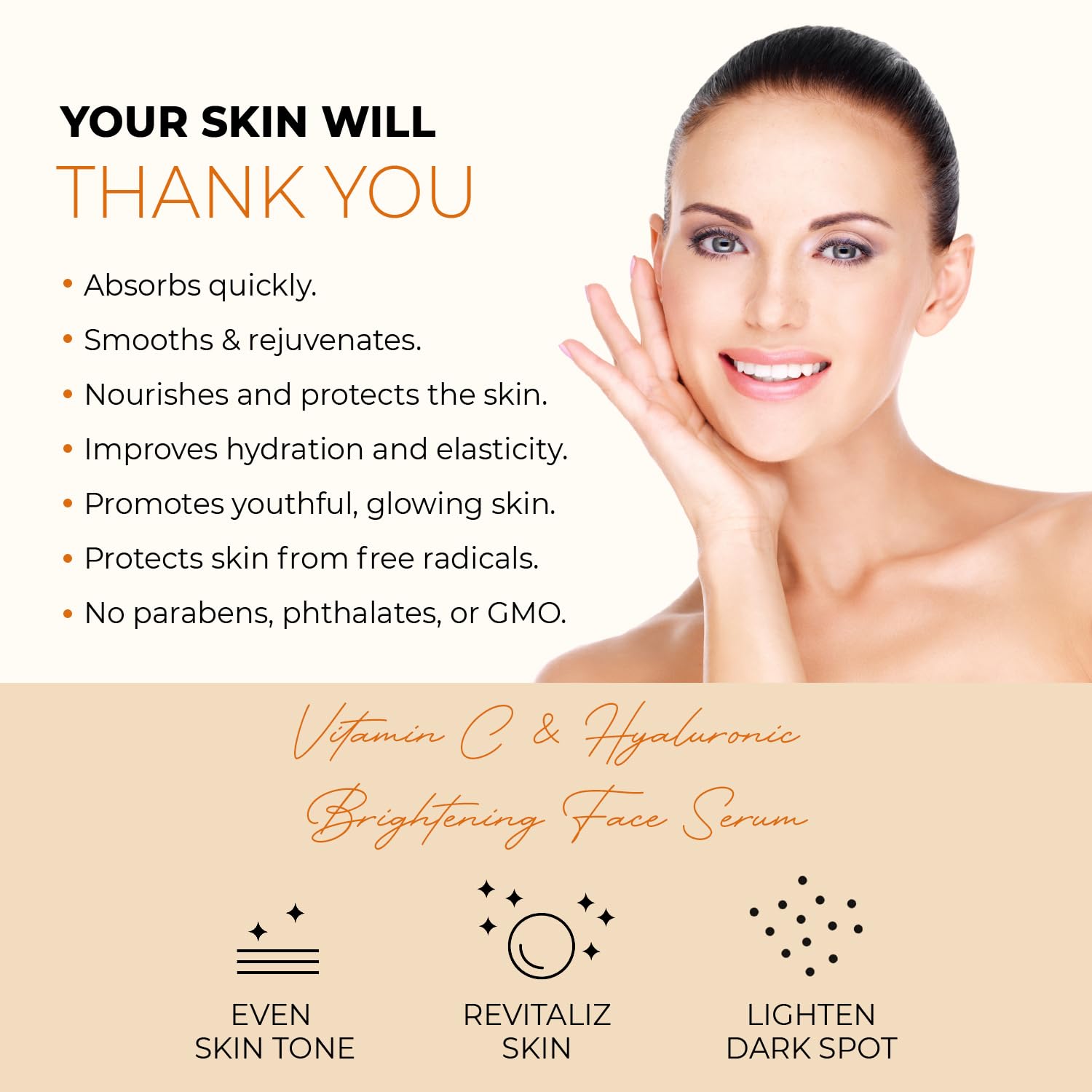 Dermatologist-Tested Vitamin C Face Serum with Hyaluronic Acid & Retinol | K-Beauty Anti-Aging Serum for Dark Spots & Wrinkle Care | Korean Skincare | 1.69 fl oz | Perfect for Daily Brightening & Night Repair Routine