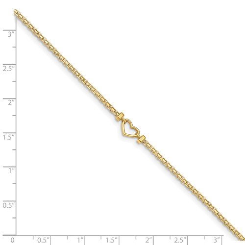 14K Yellow Gold Open Heart Anklet Bracelet - Dainty & Elegant Jewelry for Women, Perfect for Beach, Wedding & Everyday Wear