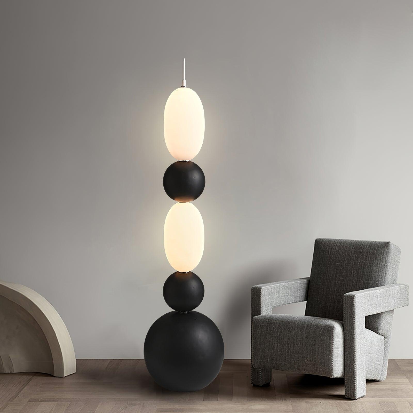 Modern Bola Floor Lamp - Adjustable LED Standing Light for Living Room, Bedroom, Office - Warm White & Cool White Dimmable Lighting with Remote Control - Perfect for Reading, Relaxing, and Home Decor