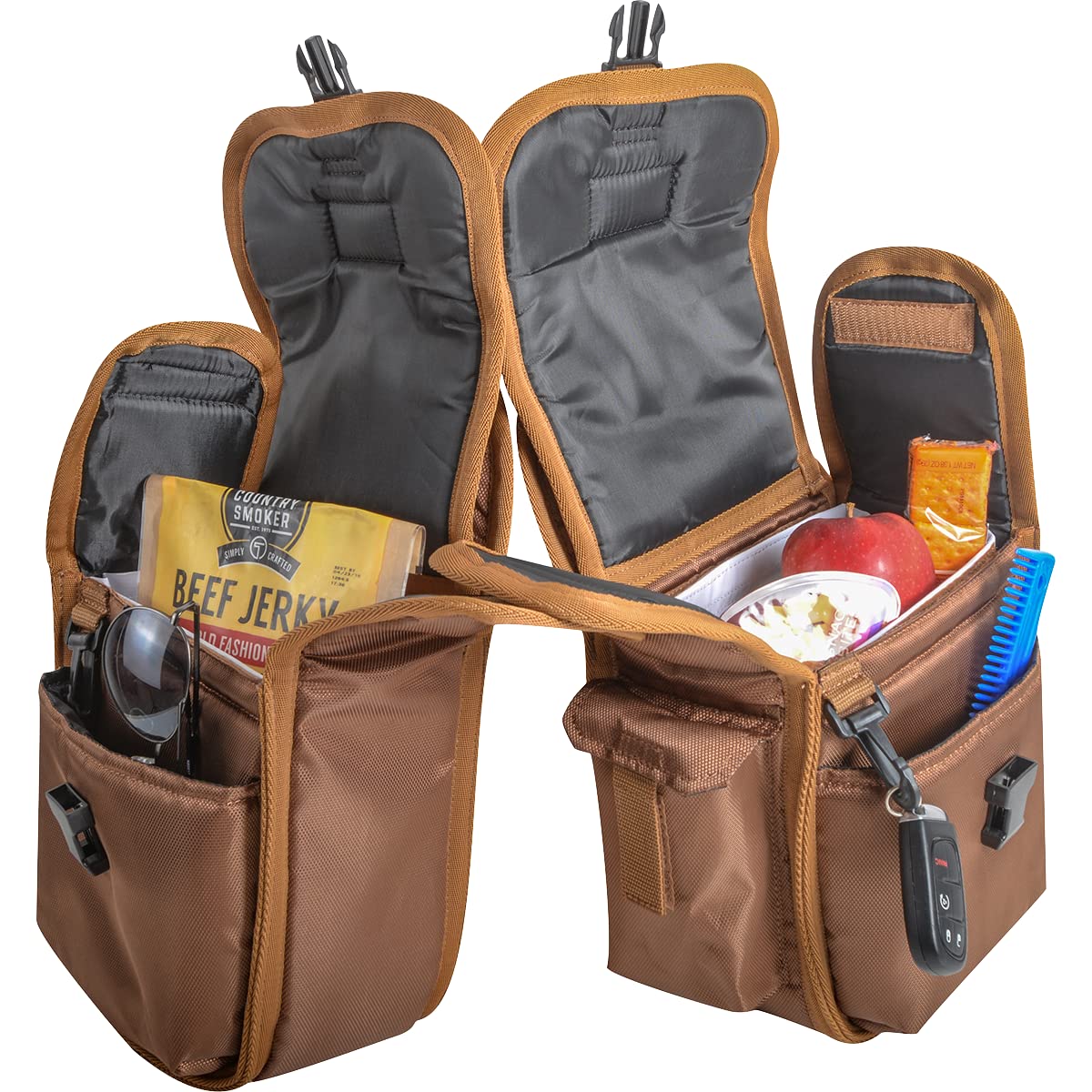 Cashel Medium Rear Brown Saddle Bag (SB-RB-M-BRN) - Durable Leather Equestrian Bag for Horse Riding, Trail Rides & Western Shows - Perfect for Storing Grooming Tools, Treats & Riding Essentials