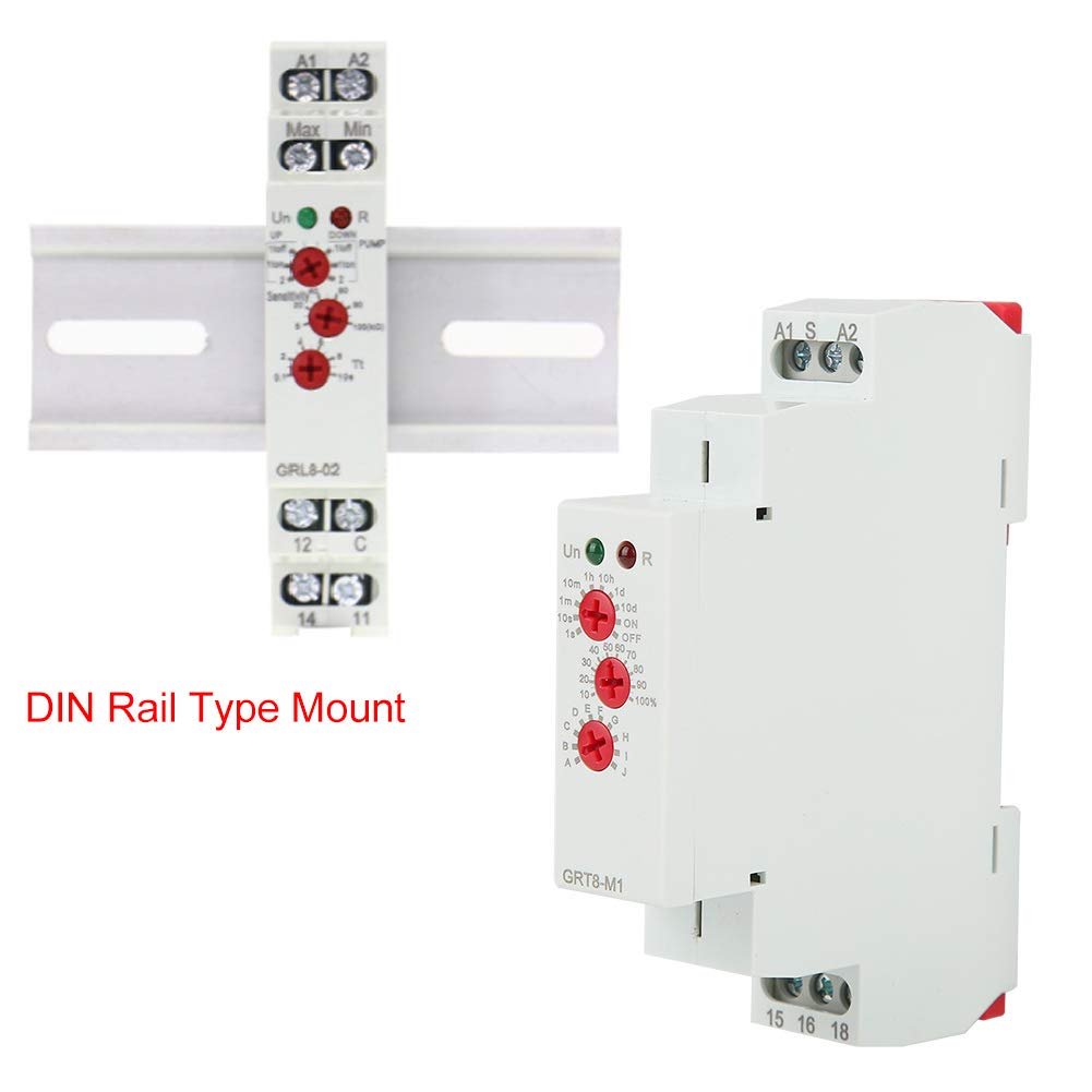 GRT8-M1 Multifunctional Time Delay Relay Timer with 10 Functions, DIN Rail Mount, AC/DC 12V-240V, On/Off Timer for Industrial Automation, HVAC Systems, and Electrical Control Panels