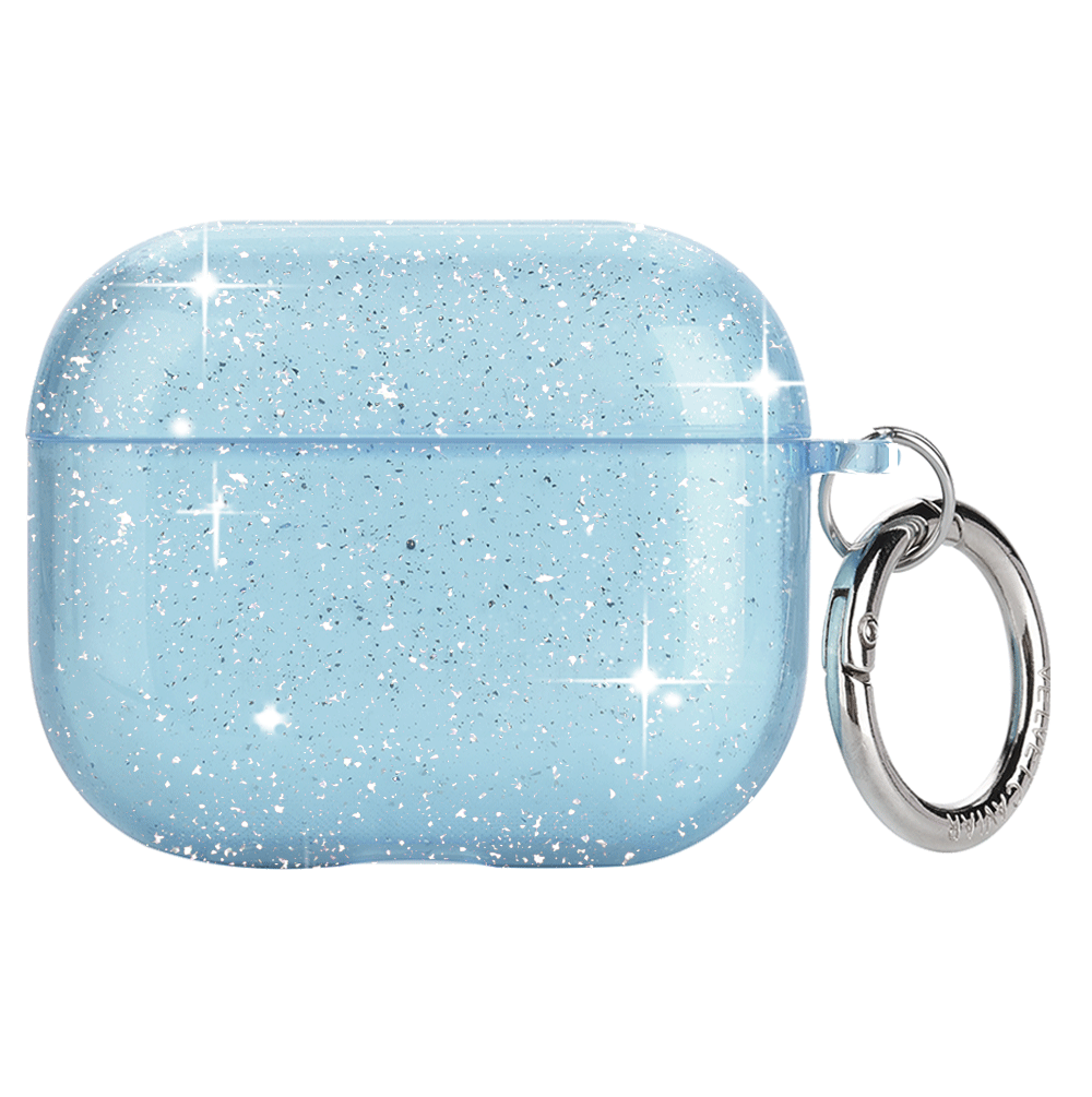 Premium Blue Stardust AirPod Case - Protective Cover for AirPods 1/2/3 & Pro - Trendy Glitter Design for Daily Use, Travel & Gifting