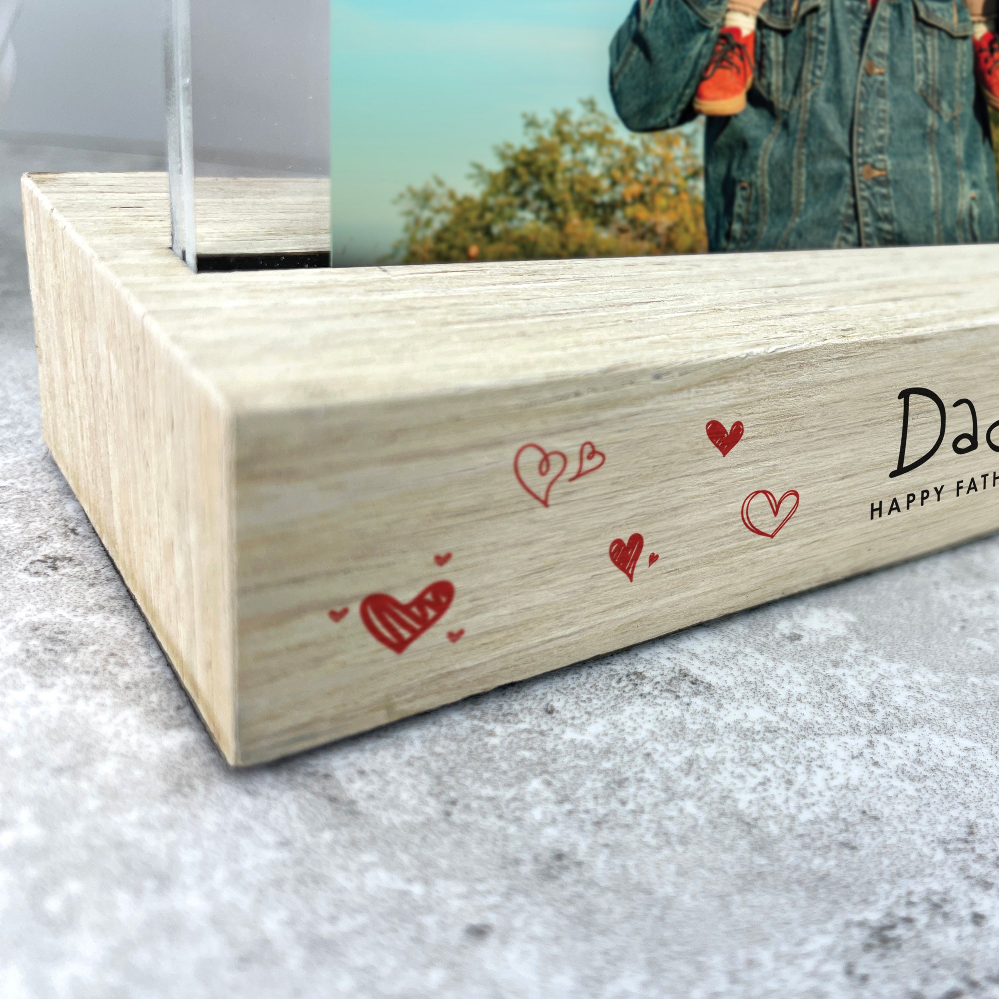 Personalized Kids Handwriting Style Wooden Base 6x4 Photo Frame - Perfect for Children's Room Decor, Nursery Wall Art & Gift for Birthdays, Christmas