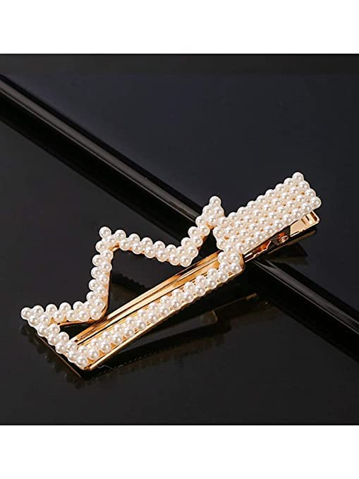 VSAKSH 2 Pack Pearl Hair Clips for Women & Girls - Fashionable Artificial Pearl Alligator Barrettes, Snap Hair Pins - Elegant Hair Accessories for Wedding, Party, Prom & Special Occasions (Random Design) - Perfect for Bridal, Formal Events & Everyday Wear