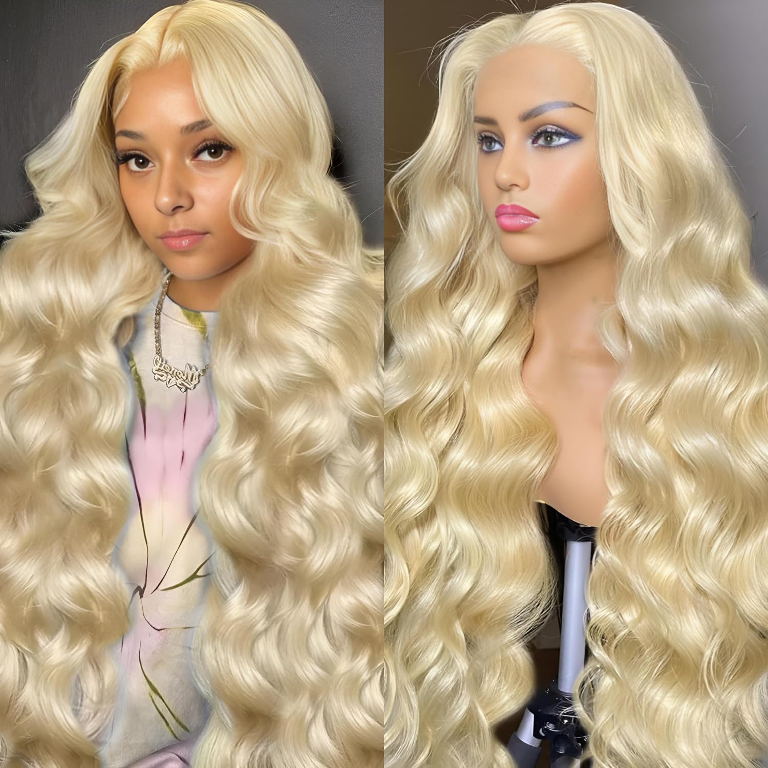613 Blonde 13x6 Lace Front Wig Human Hair 22 Inch Body Wave Pre Plucked HD Lace Frontal Wigs for Women - Perfect for Daily Wear, Cosplay, and Special Occasions