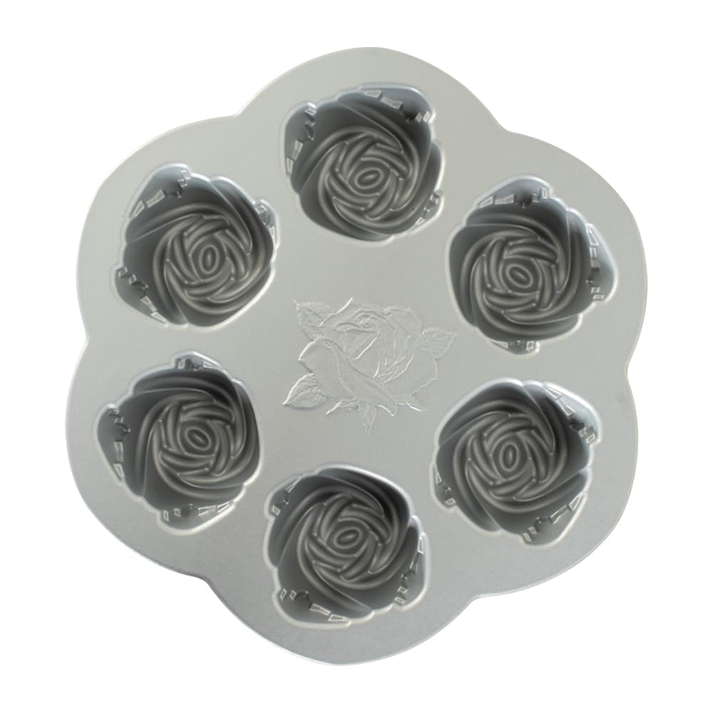 Nordic Ware Platinum Rosebud Bundt Cake Pan - Non-Stick Baking Pan for Cakes, Muffins & Desserts - Perfect for Holidays, Parties & Home Baking