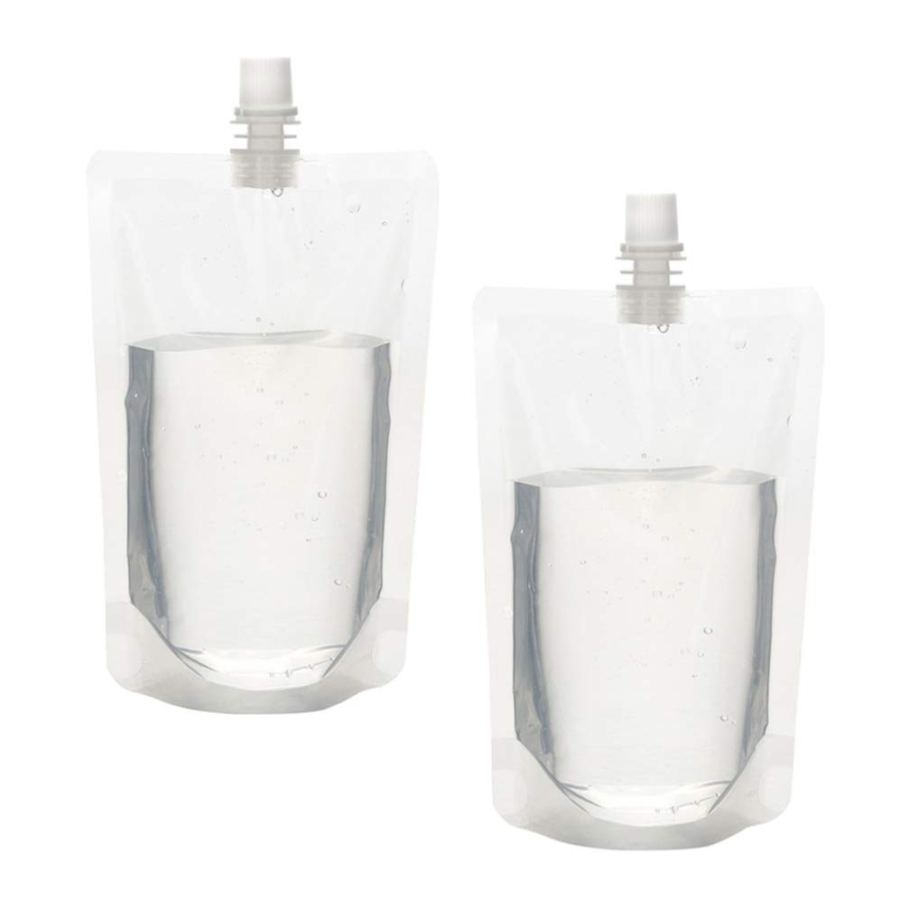 50pcs 380ml Reusable Stand Up Drink Pouches - Leak Proof Juice Bags for Hot & Cold Beverages - Perfect for Cruises, Picnics, Camping & Outdoor Activities
