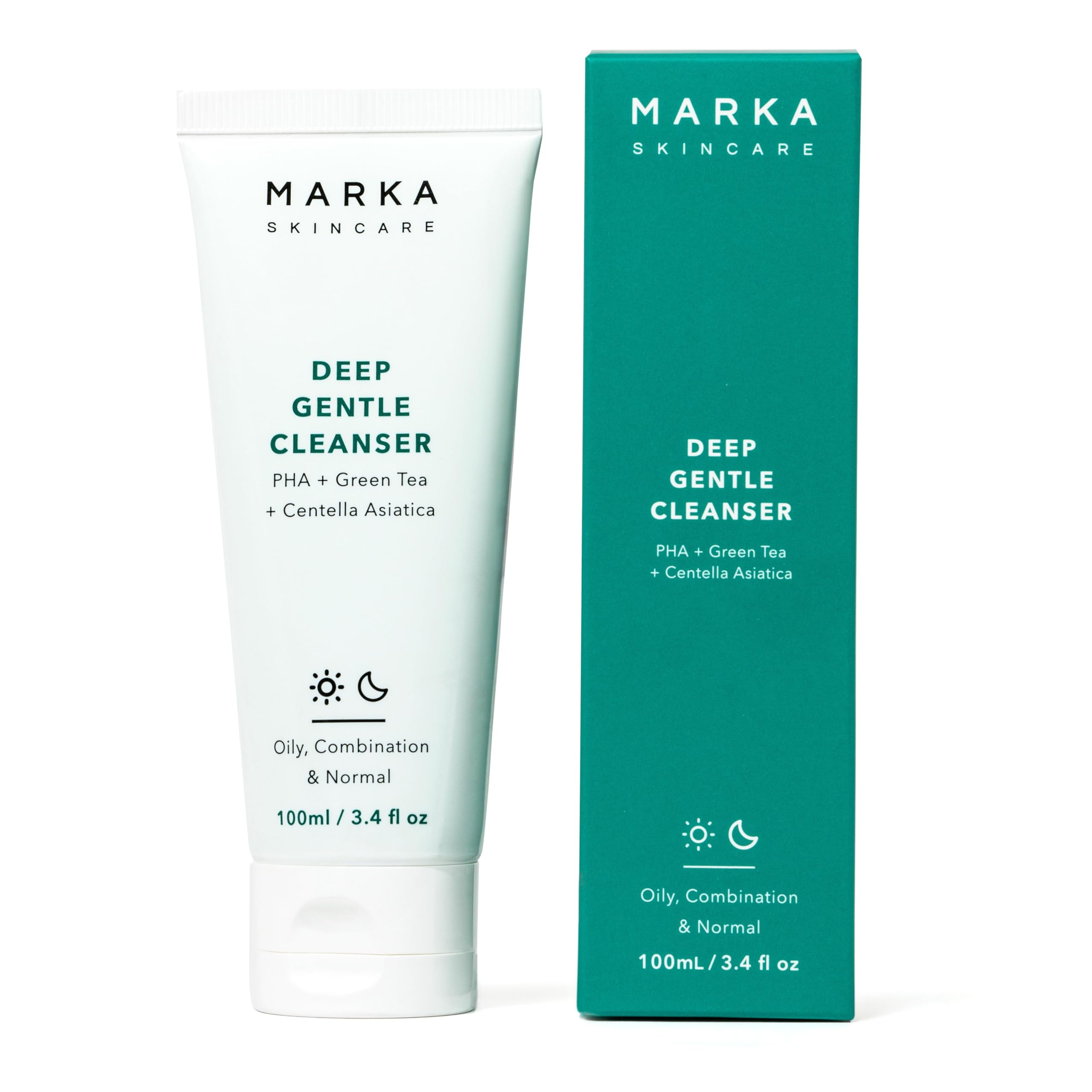 pH Balanced Hydrating Deep Daily Gentle Face Cleanser for Men & Women - All Skin Types | PHA, Centella Asiatica & Green Tea Antioxidant Rich Formula | Korean Skincare | 100ml | Perfect for Morning & Night Routine, Travel-Friendly Size