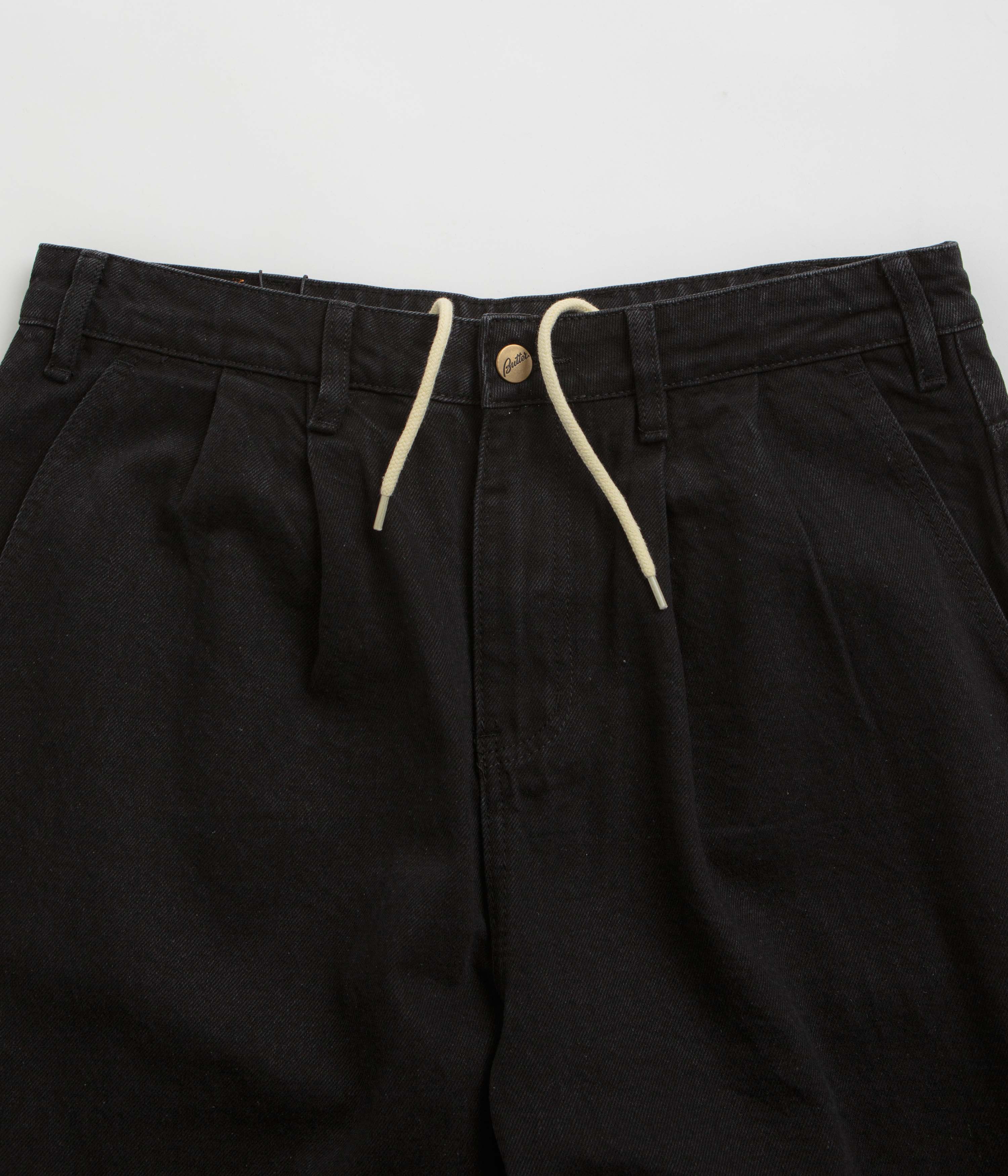 Butter Goods x Blue Note Pleated Jeans - Washed Black Denim Pants for Men | Casual Streetwear & Vintage Style | Perfect for Everyday Wear, Music Events & Urban Fashion