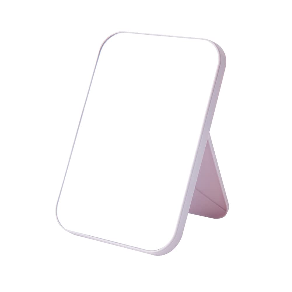 UUYYEO Folding Vanity Mirror with Stand - Adjustable Square Makeup Mirror for Women, Portable Cosmetic Mirror, Light Pink - Perfect for Home, Travel & Dorm Room Beauty Routine