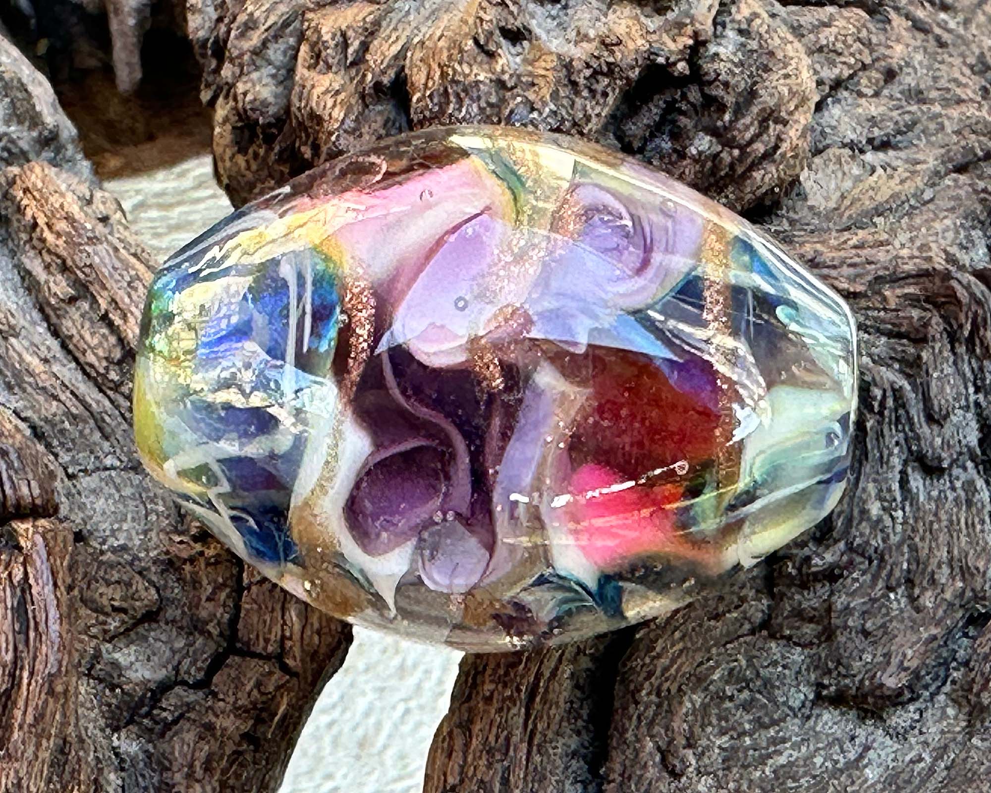 Vibrant Prism Twist Lampwork Glass Focal Bead for Jewelry Making - DIY Necklace, Bracelet & Craft Projects - SRA Handmade Artisan Bead
