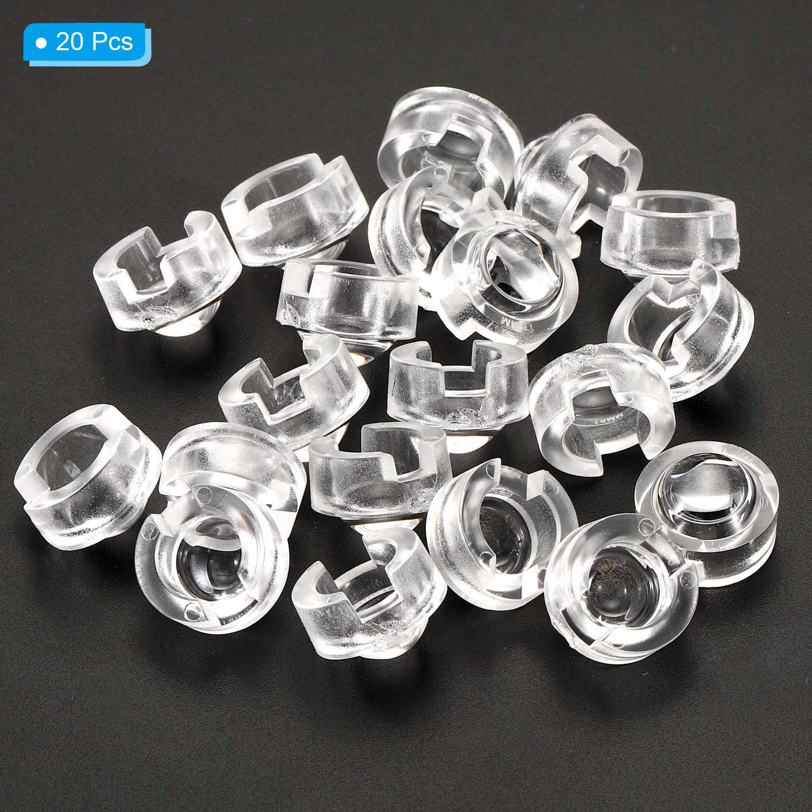PATIKIL 13mm LED Convex Lens - 20 Pack 15° Beam Angle Acrylic Optical Condenser Lens for 1W 3W LED Beads & Infrared Cameras - Clear Transparent Lenses for DIY Lighting Projects, Stage Lights, and Security Camera Enhancements