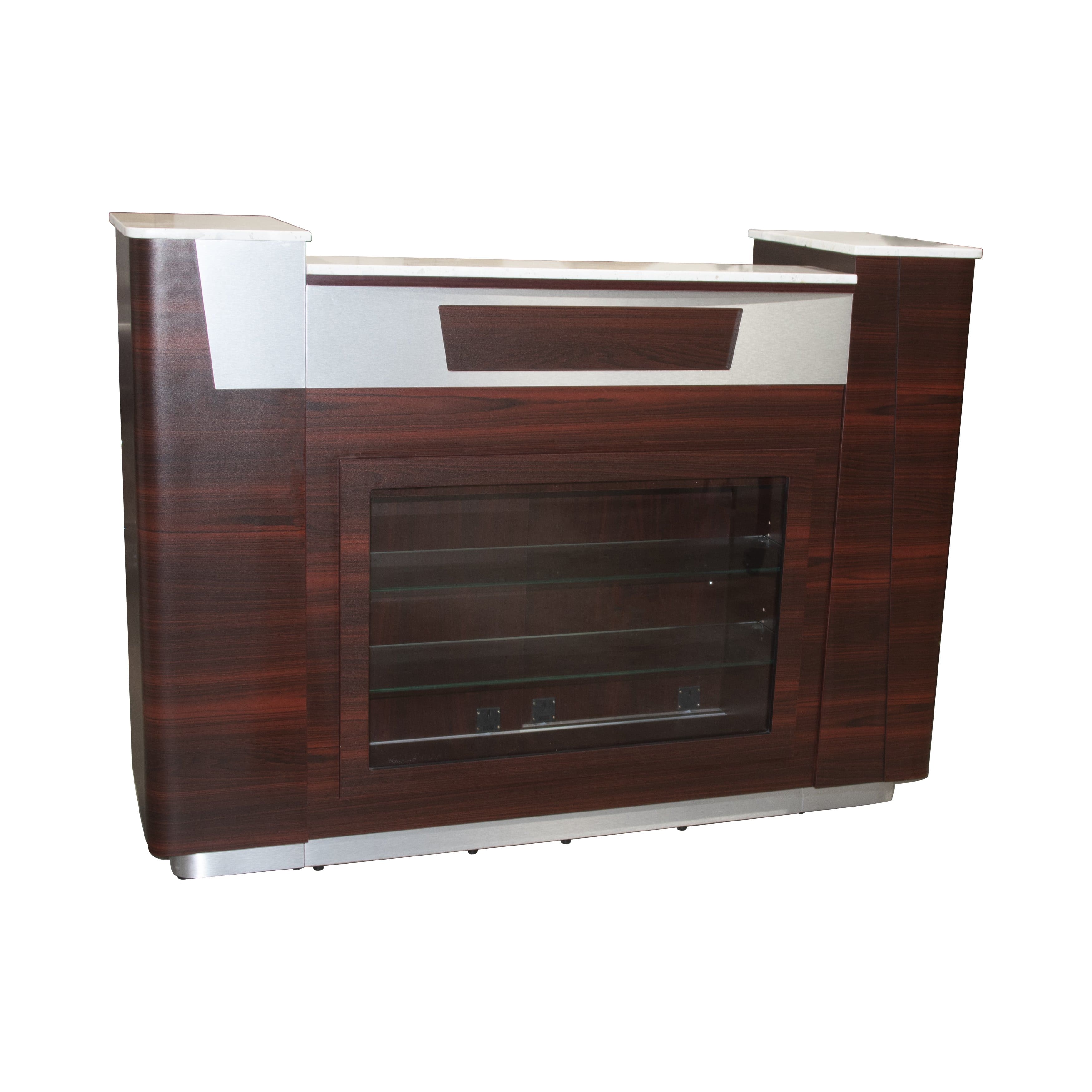 AVON I Reception Desk with Glass Display - Modern Office Furniture for Lobby & Waiting Areas - Perfect for Corporate, Hotel & Clinic Reception