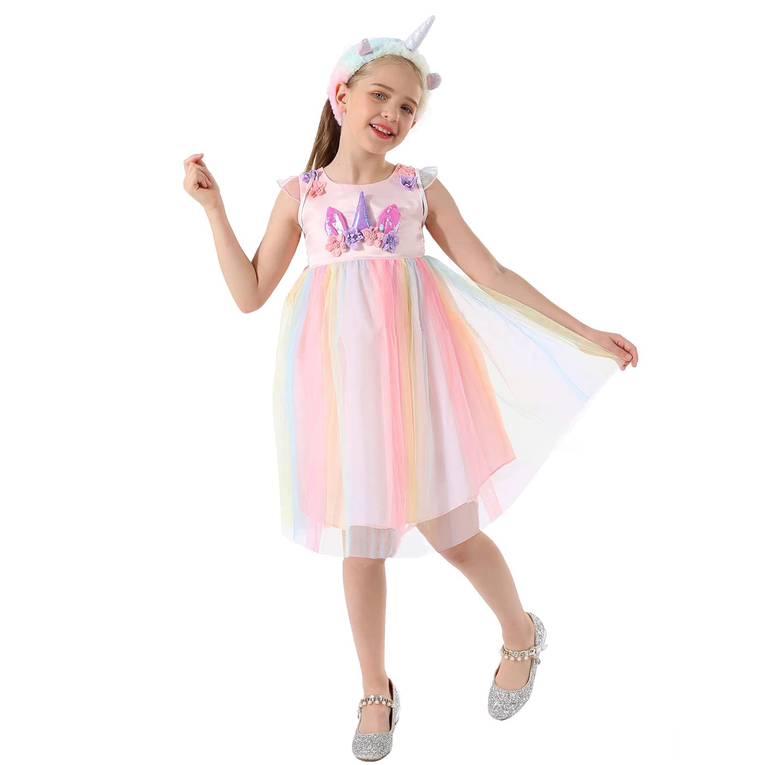 Unicorn Girls Dress for Kids - Cute & Lovely Musical Concert Outfit - Perfect for Fans, Parties & Special Events