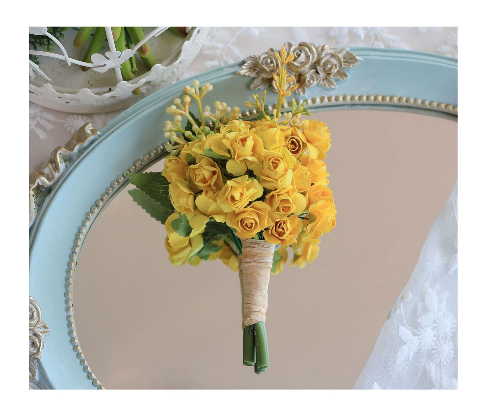 Elegant Wrist Corsage & Boutonniere Set for Wedding - Bridegroom Groom Men's Boutonniere, Groomsmen & Best Man Flower Brooch (20 pcs) - Perfect for Weddings, Proms & Formal Events