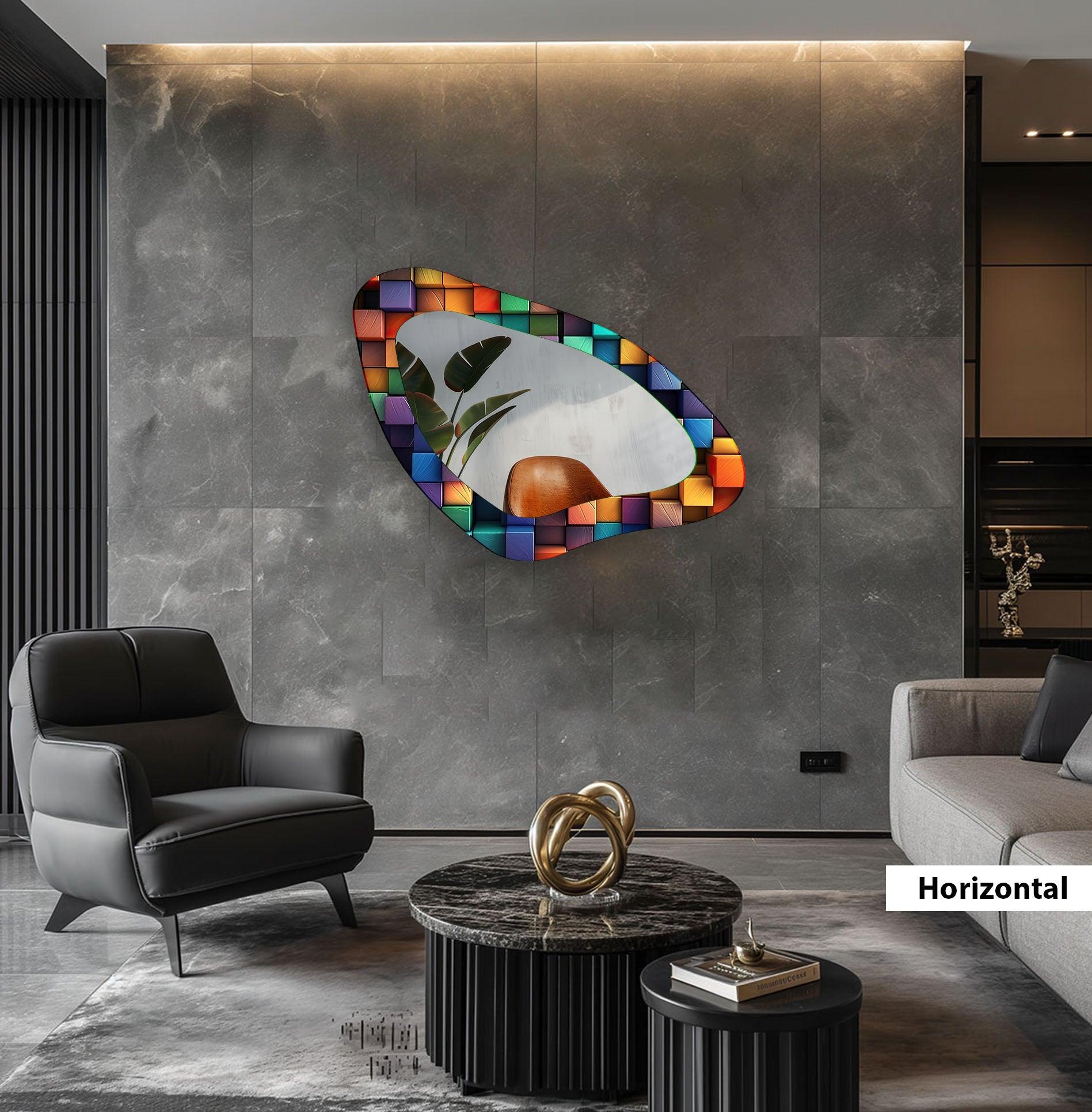Stylish Modern Glass Wall Mirror - Decorative Round or Square Mirror for Living Room, Bedroom, Bathroom & Entryway Decor