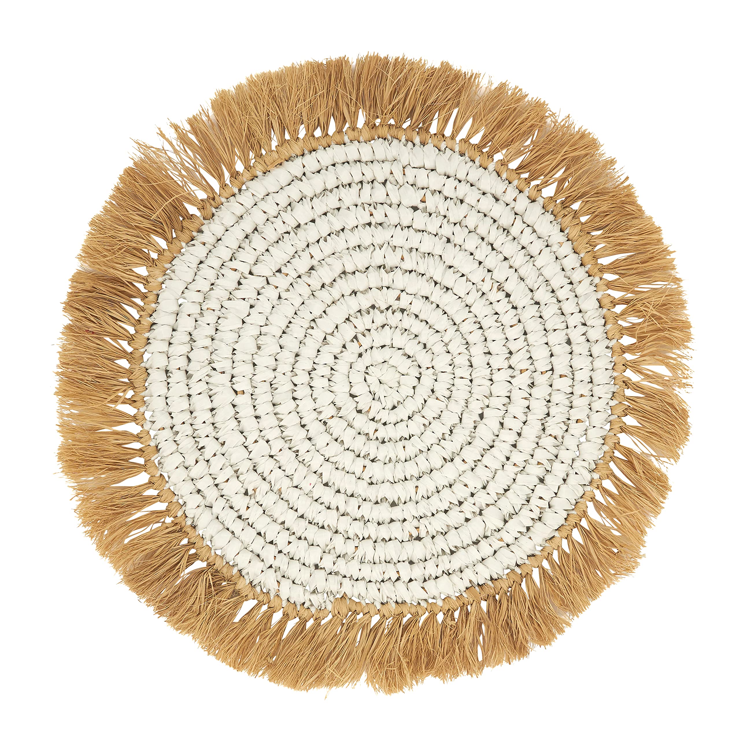 Eco-Friendly Raffia Placemats Set of 4 - Natural Woven Table Mats for Dining, Kitchen, or Outdoor Picnic Use