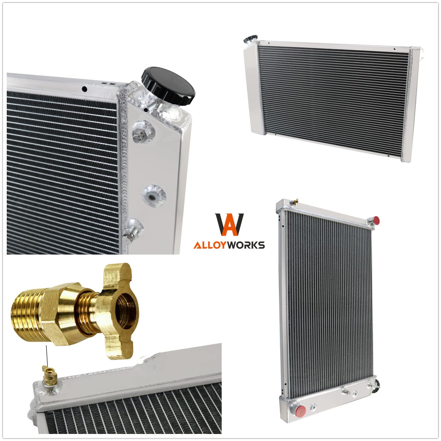 ALLOYWORKS CU162 4-Row Radiator with Dual 12
