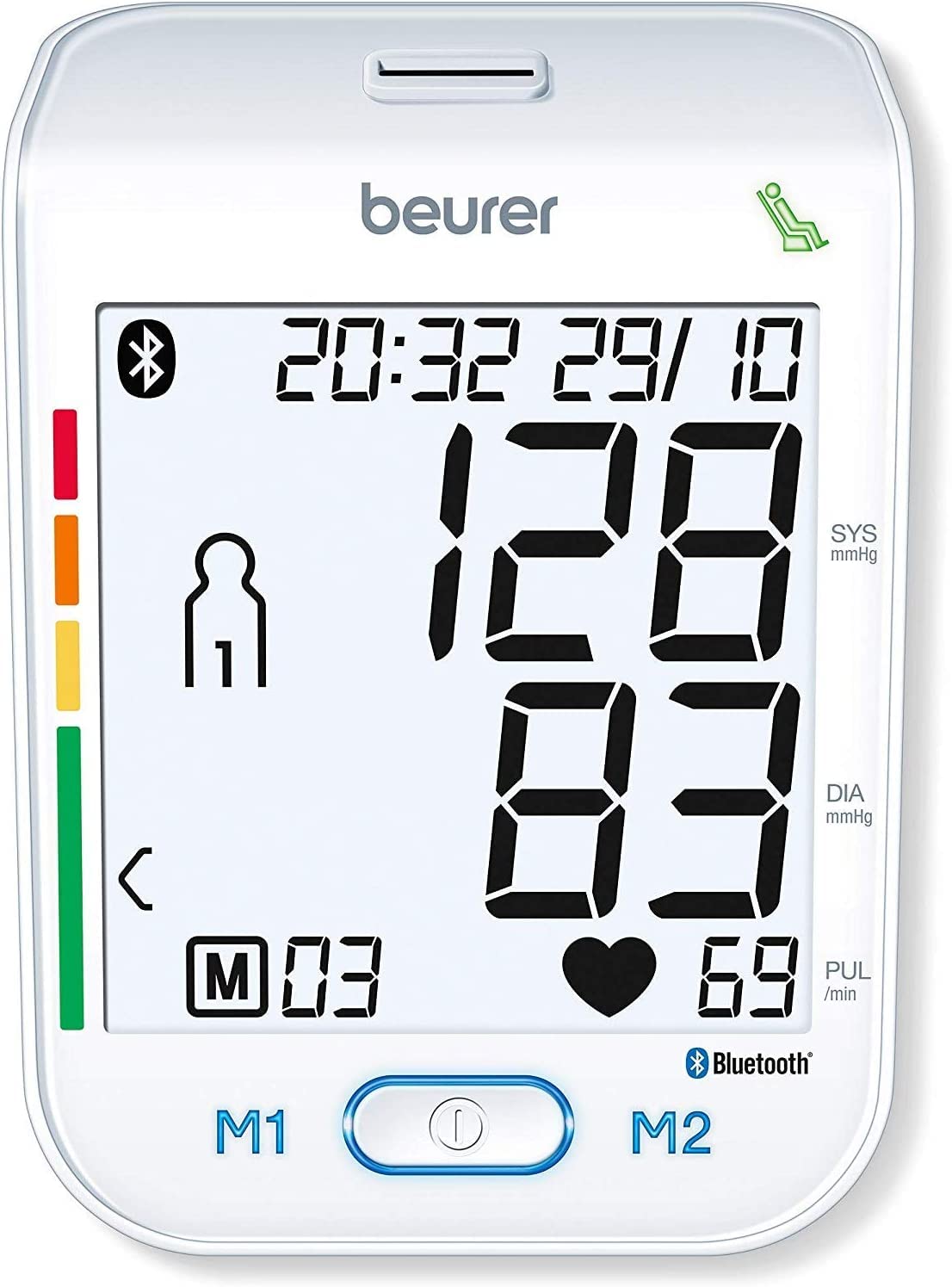 Beurer BM 77 Bluetooth Upper Arm Blood Pressure Monitor with Patented Rest Indicator - Wireless Smart BP Cuff for Adults & Pregnant Women - Track & Manage Hypertension at Home or On-the-Go