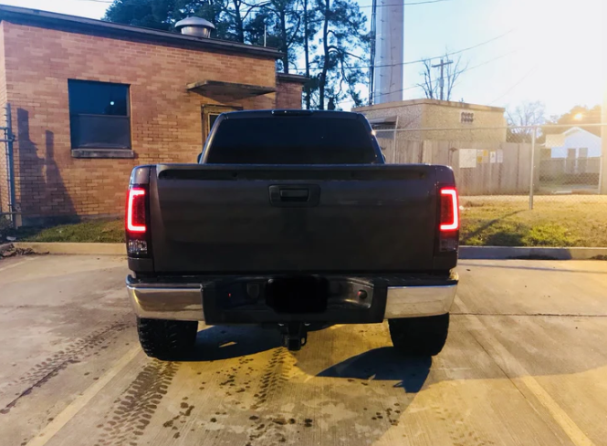 GMC Sierra 2007-2013 Dark Red Smoked OLED Tail Lights - High Performance LED Brake Lights for Pickup Trucks, Enhanced Visibility & Style Upgrade for Night Driving