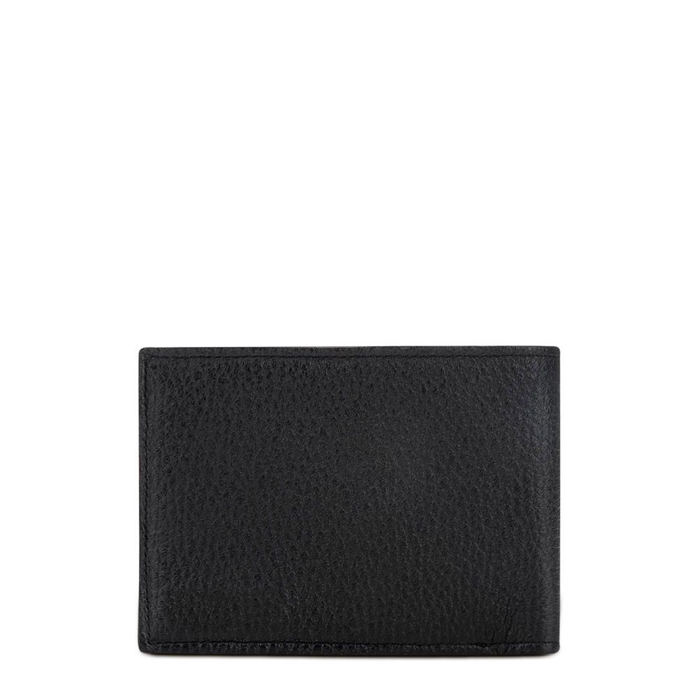 B2910VE Classic Black Deer Leather Bifold Wallet for Men - Premium Slim RFID Blocking Wallet for Everyday Use & Travel