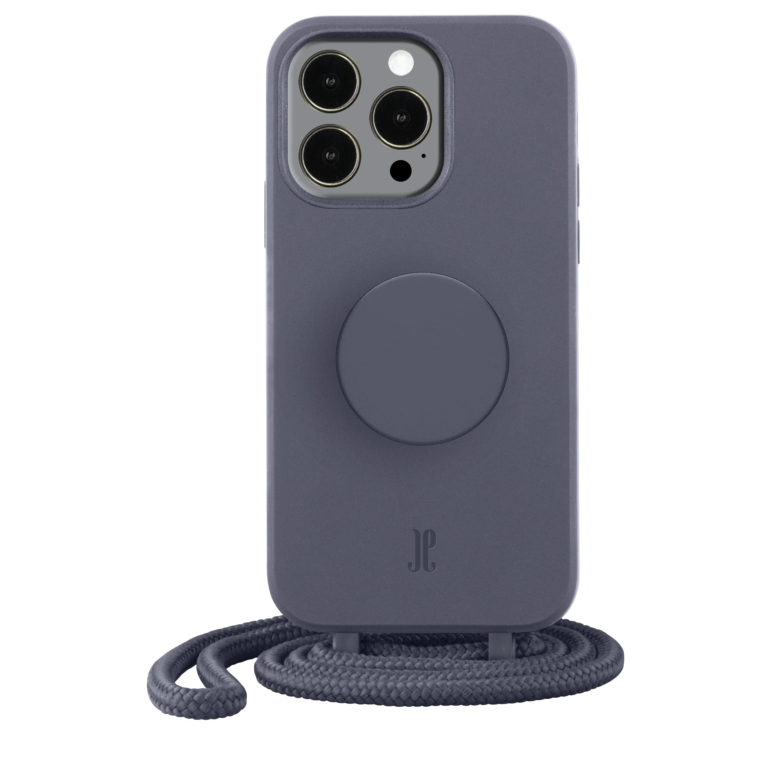 PopSockets x Just Elegance iPhone 13 Pro Max Case with Removable Braided Necklace & Swappable PopGrip - Purple | Stylish Protection for Everyday Use, Work & Travel
