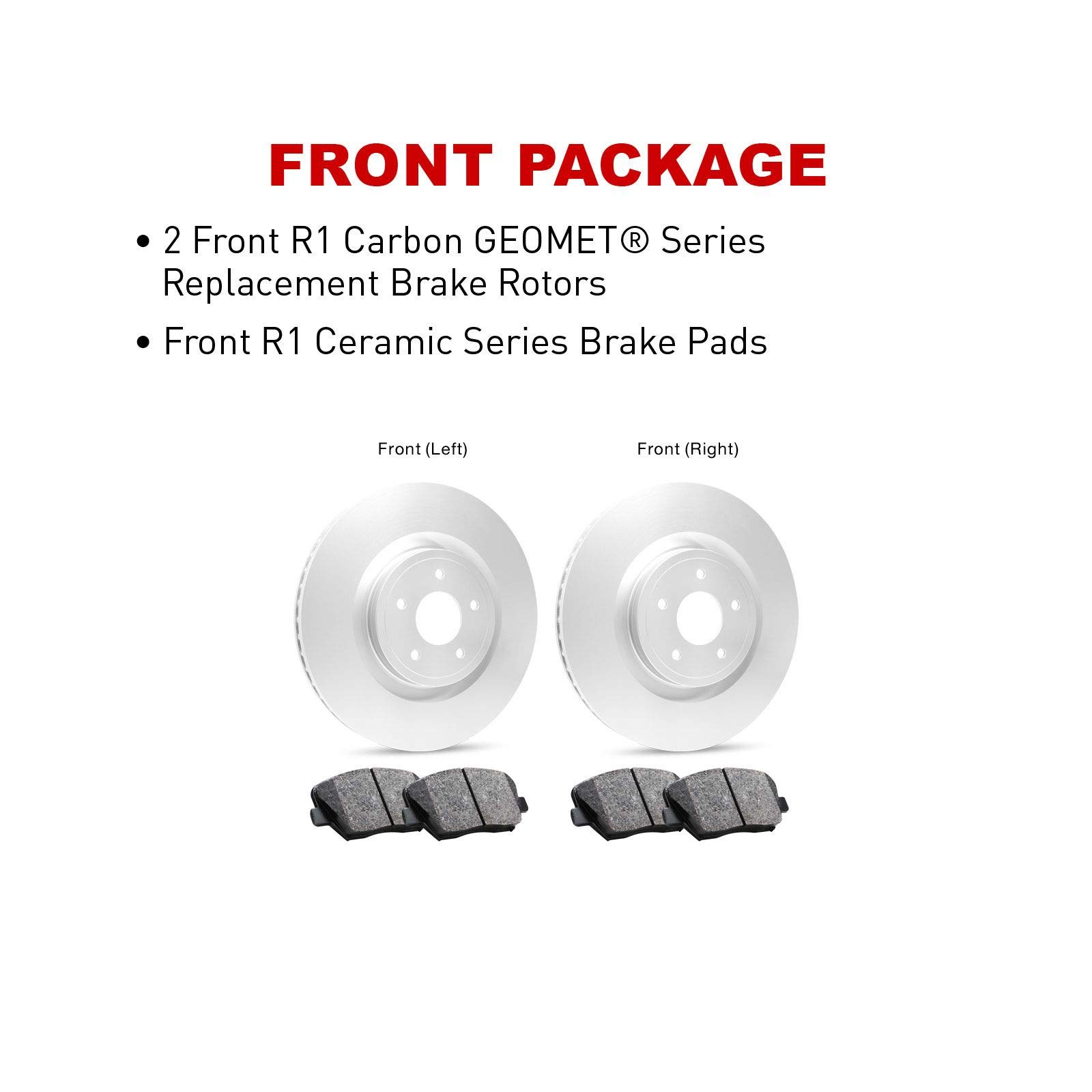 R1 Concepts Premium Front Brake Kit - Ceramic Brake Pads & Rotors for 2014-2016 Kia Soul | High-Performance Braking System | Perfect for City Driving & Daily Commutes