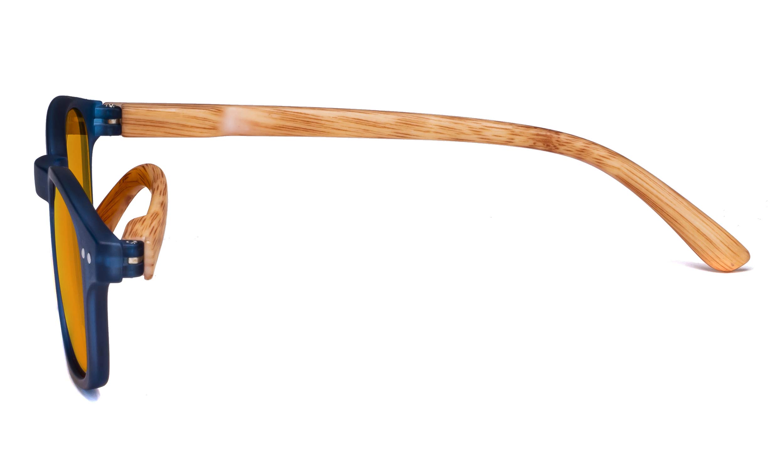 CessBlu Blue Light Blocking Glasses for Computer & Reading - Orange Tinted Anti Eye Strain Glasses with Bamboo-Look Temples - Perfect for Office Work, Gaming & Screen Time