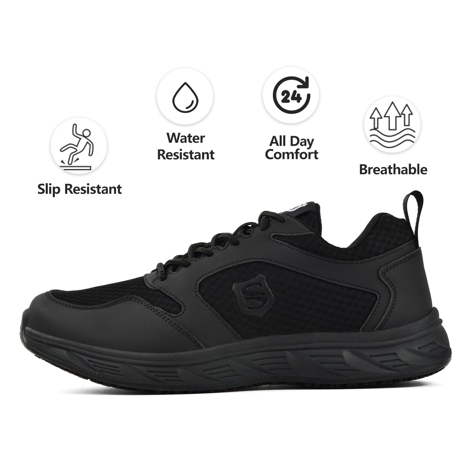 SUADEX Slip On Non-Slip Work Shoes for Men & Women - Lightweight Safety Sneakers for Food Service, Chefs & Walking - Comfortable Non-Skid Work Footwear for Restaurant, Kitchen & Hospitality Professionals