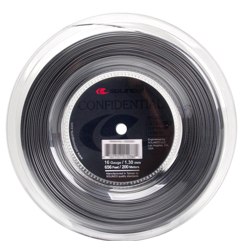 Solinco Confidential Tennis String Reel 656ft/200m - High Performance Polyester String for Tennis Rackets | Perfect for Competitive Play & Stringing Professionals