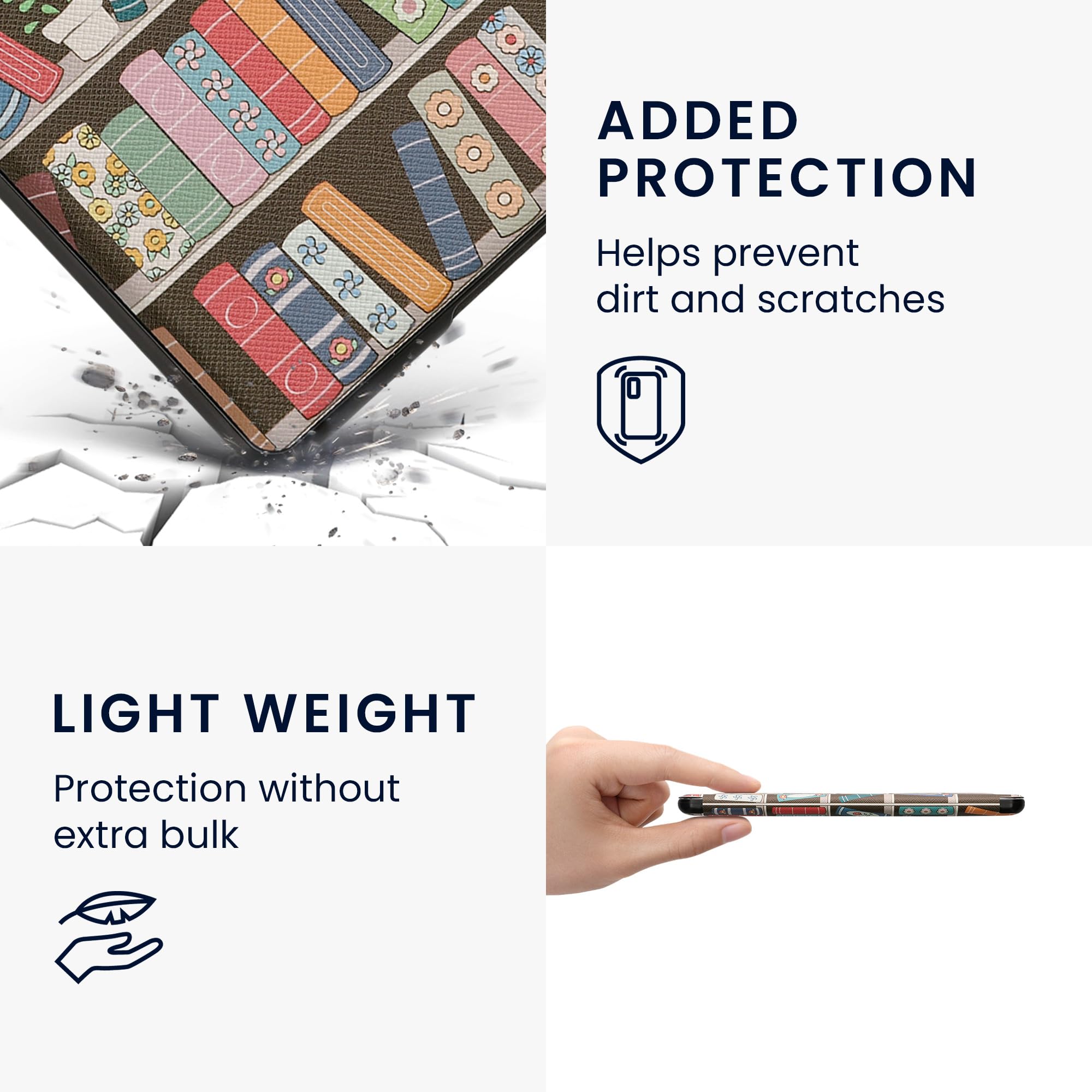 Premium PU Leather Case for Amazon Kindle Paperwhite 11th Generation (2021) - Magnetic Cover with Auto Wake/Sleep Function | Summer Library Blue, Green & Dark Pink | Perfect for Reading, Travel Protection & Daily Use | Ideal for Book Lovers, Commuters & Gift Giving