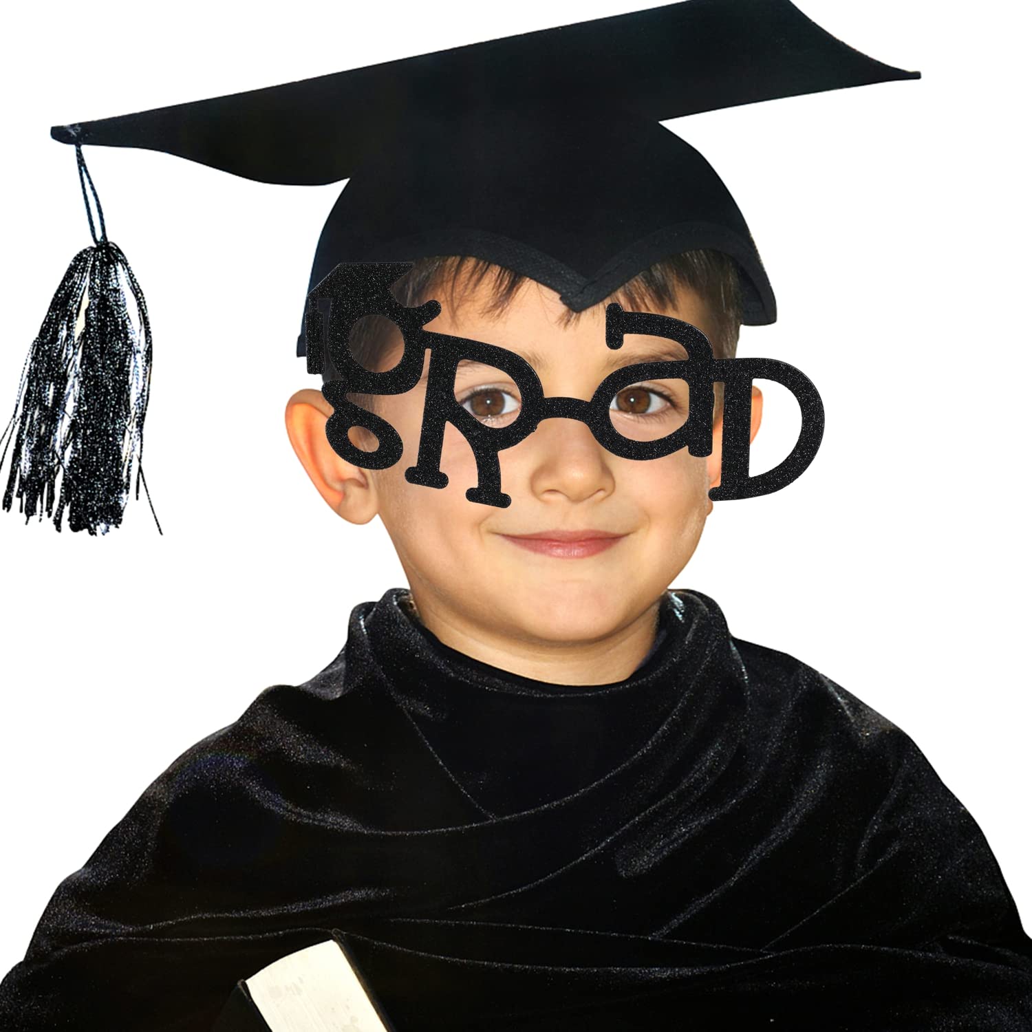 2024 Graduation Party Supplies - BinaryABC Graduation Glasses & Eyewear Frames for Photo Props (Black) | Perfect for Graduation Ceremonies, Parties & Photo Booths