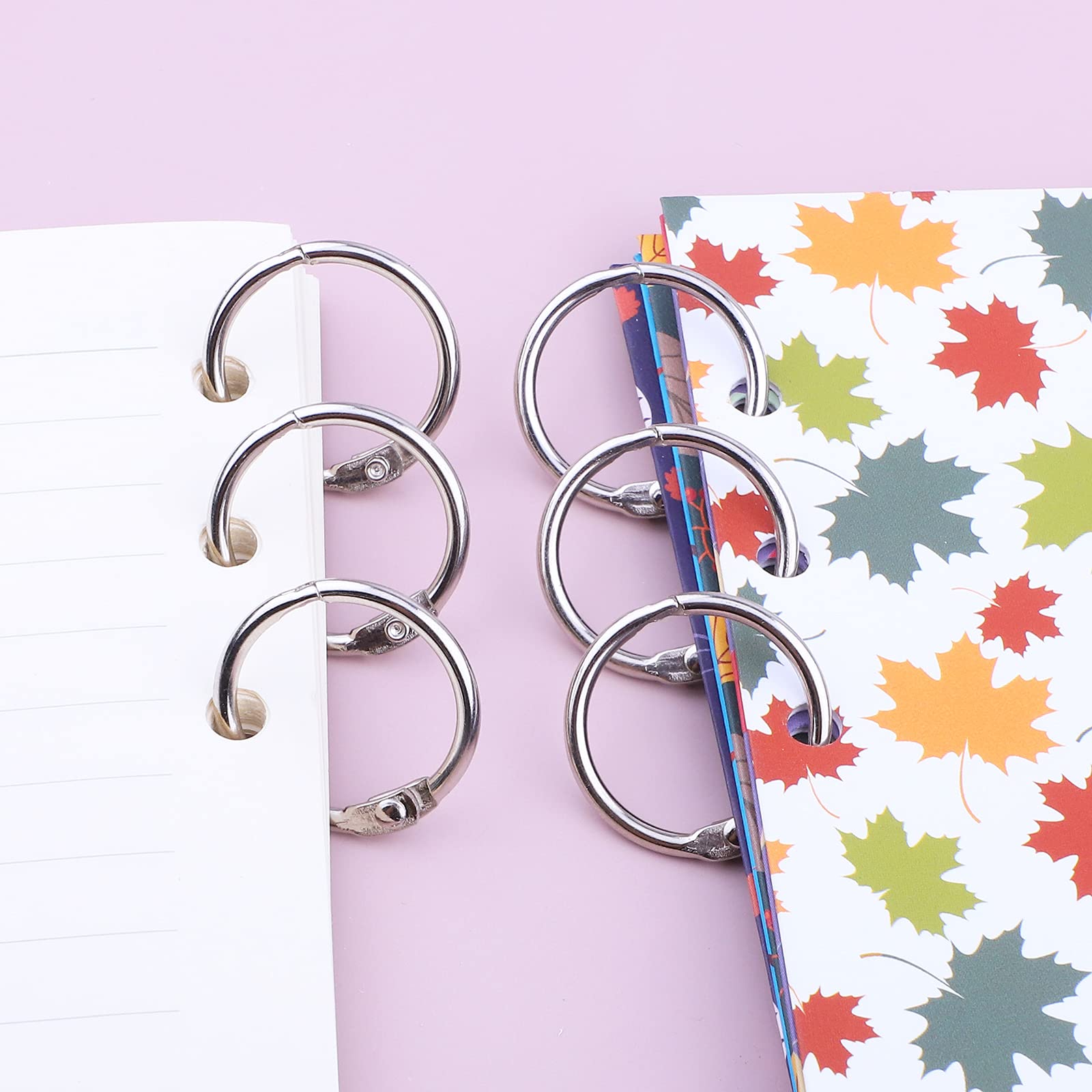 HAUTOCO 100 Pcs 1 Inch Nickel Plated Metal Binder Rings - Loose Leaf Book Rings for Office, School & Home - Perfect for Organizing Index Cards, Documents & Keychains (Durable Key Rings for Everyday Use)