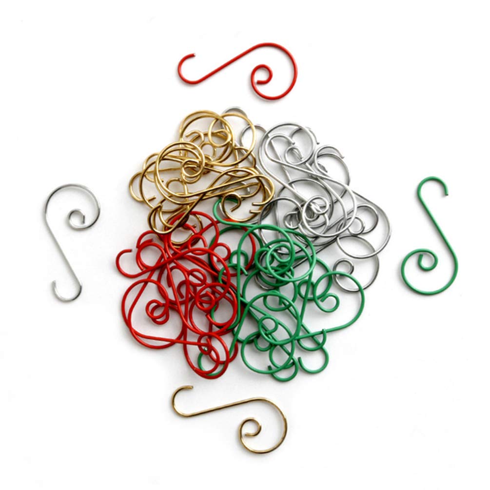 100-Pack Heavy Duty Metal S Hooks for Kitchen Storage, Christmas Tree Ornaments, and Home Organization - Rust-Resistant Hanging Hooks for Cabinets, Walls, and Holiday Decorations (Perfect for Pantry, Garage, and Christmas Decor Hanging)