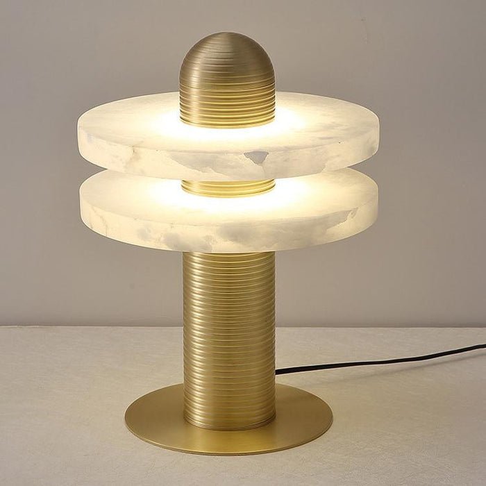 Alabaster Comet Table Lamp - Modern Minimalist Bedside & Desk Light for Home Office, Living Room, and Dorm Decor