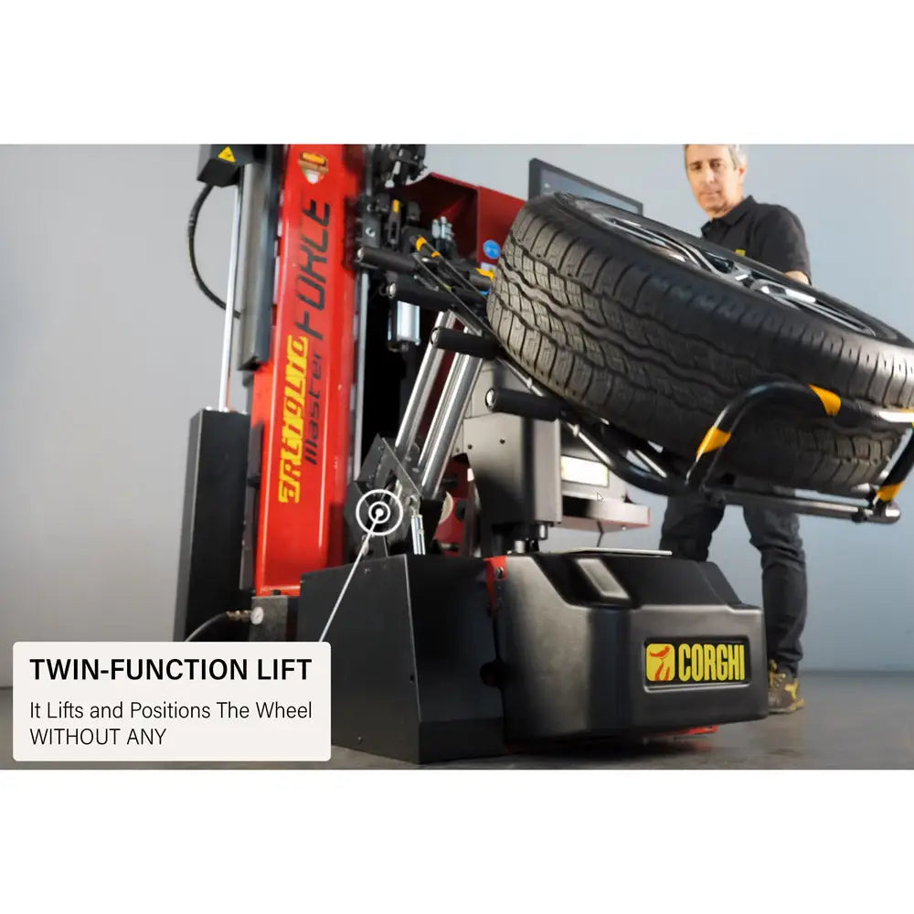 Corghi Master Force Hydraulic Tire Changer with Automatic Contactless Technology - Professional Wheel Service Equipment for Auto Repair Shops & Tire Stores