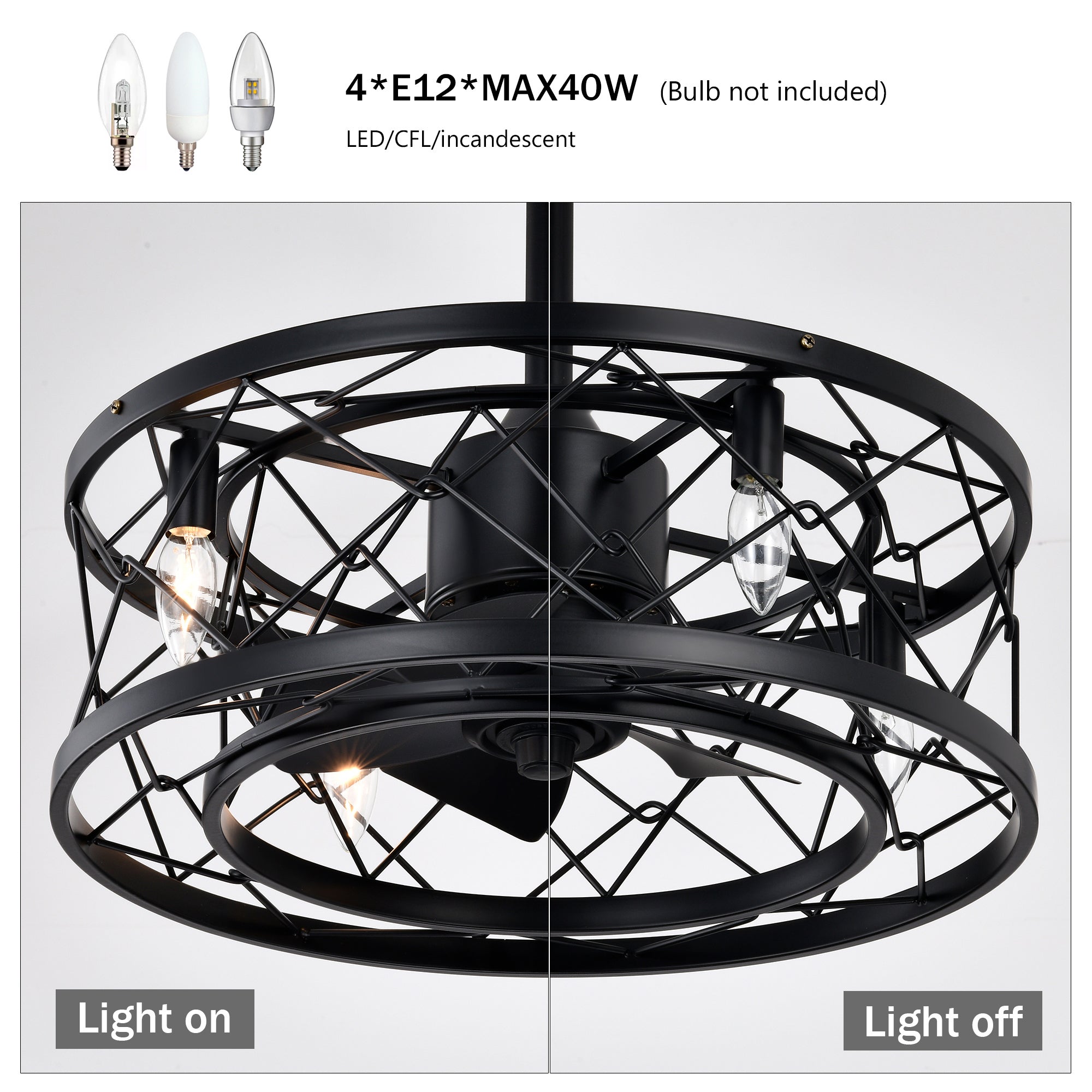 Quiet AC Motor Ceiling Fan - Low Noise, Small Modern Enclosed Reversible Design for Farmhouse, Bedroom & Living Room | Perfect for Home Cooling and Air Circulation