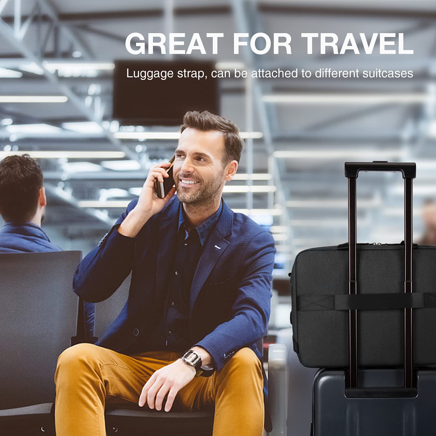 BAGSMART 15.6 Inch Laptop Bag for Men - RFID Blocking Business Messenger Shoulder Briefcase | Durable Computer Case for Work, School & Travel | Perfect for Office Professionals & College Students (Black)