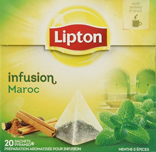 Lipton Infusion Moroccan Mint & Spices Herbal Tea - 20 Tea Bags | Caffeine-Free Relaxation for Afternoon Tea & Evening Unwinding