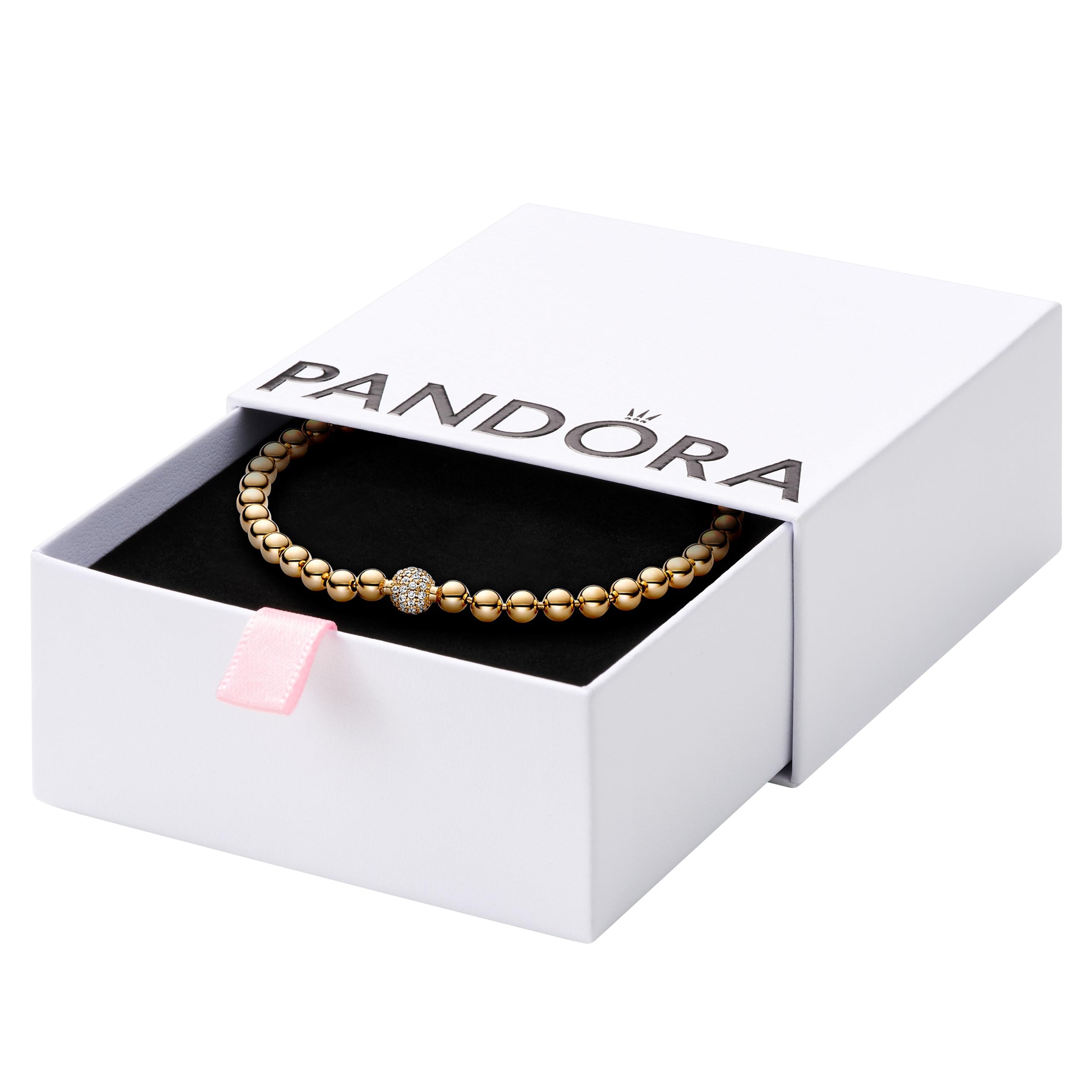 PANDORA Beads & Pavé Bracelet for Women - Elegant Cubic Zirconia Jewelry Gift Set with Gift Box - Perfect for Anniversaries, Birthdays & Special Occasions